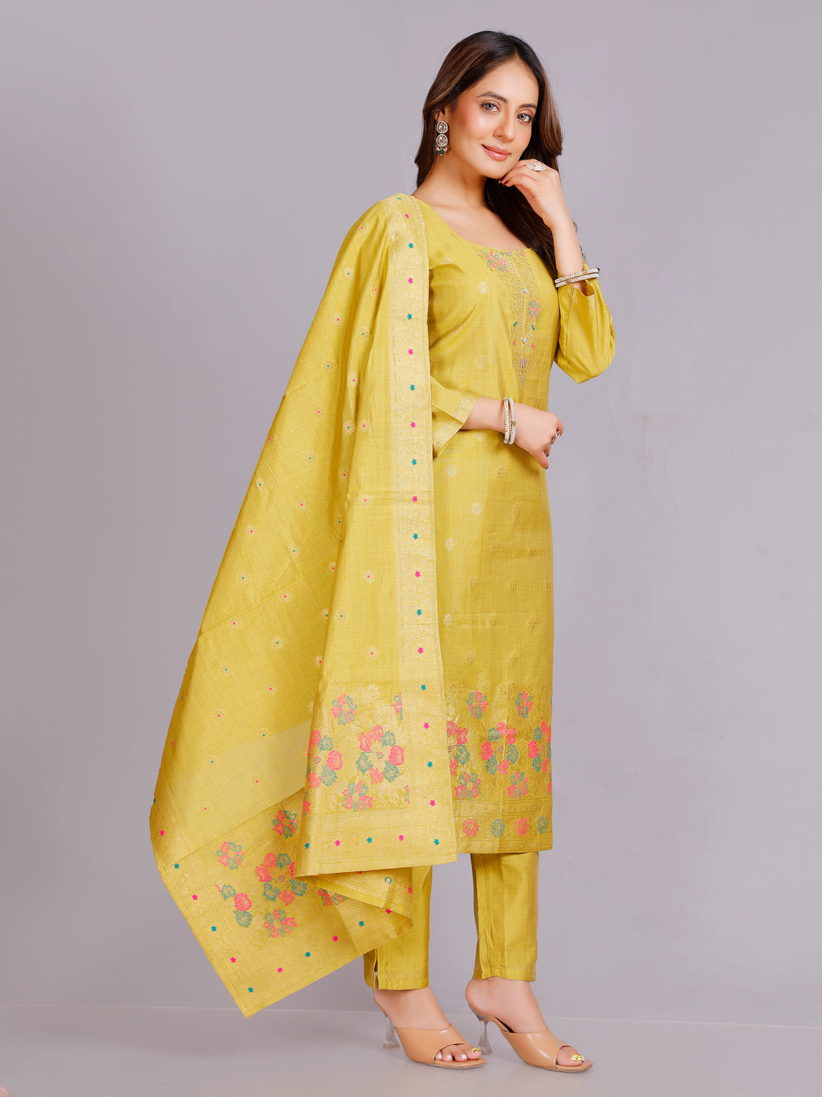 Nisha Silk Straight Kamiz & Pant