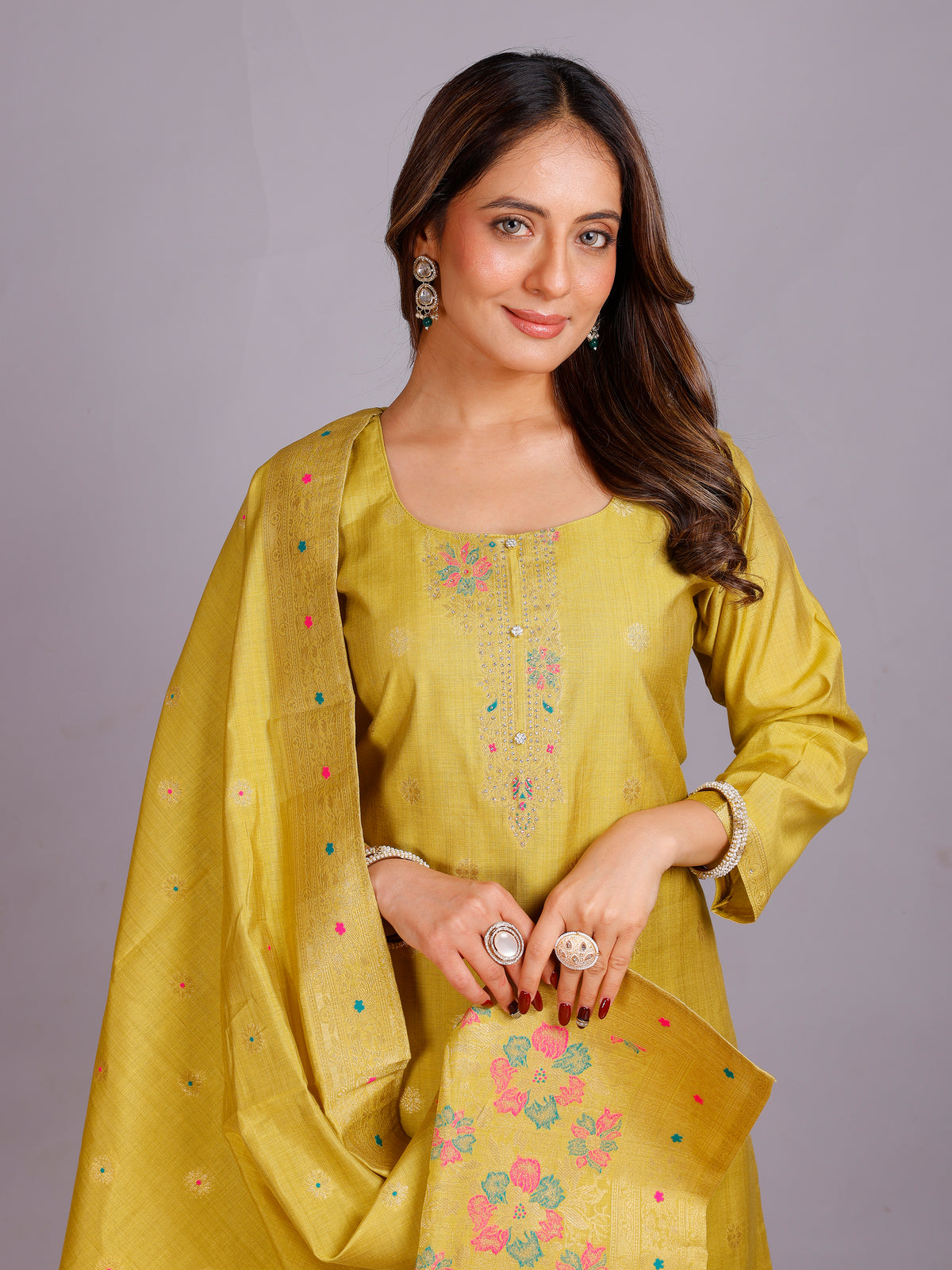 Nisha Silk Straight Kamiz & Pant