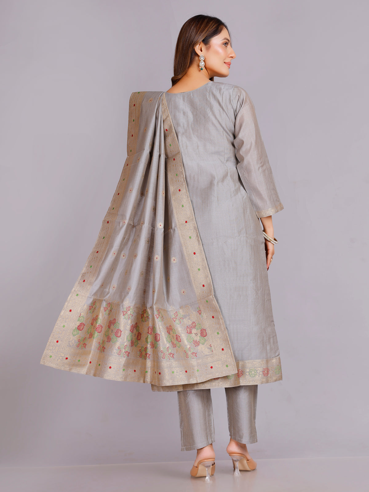 Nisha Silk Straight Kamiz & Pant