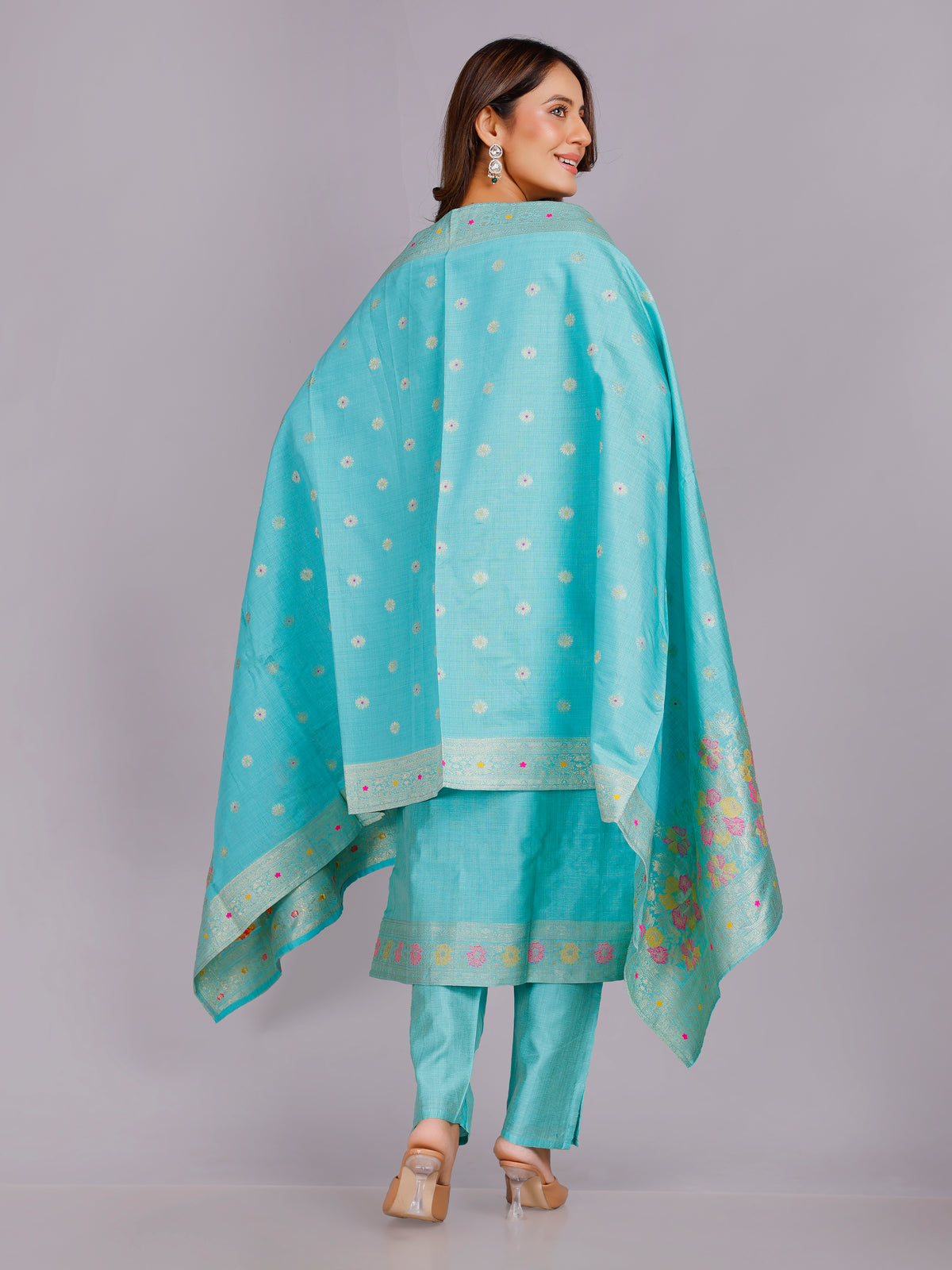 Nisha Silk Straight Kamiz & Pant