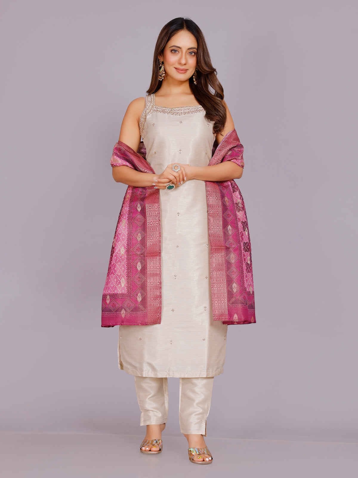 Sailee Silk Straight Kamiz & Pant