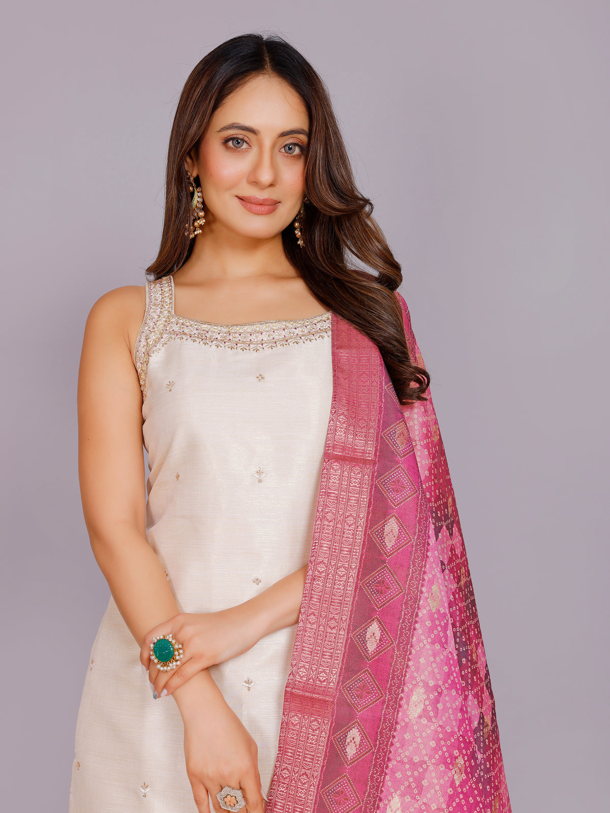 Sailee Silk Straight Kamiz & Pant