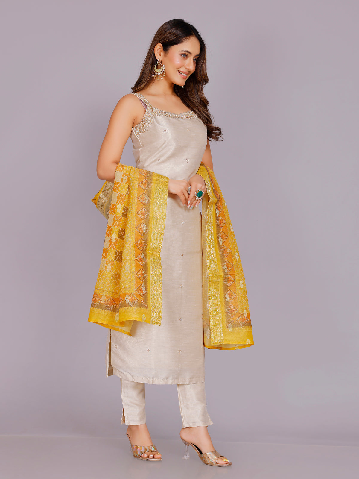 Sailee Silk Straight Kamiz & Pant