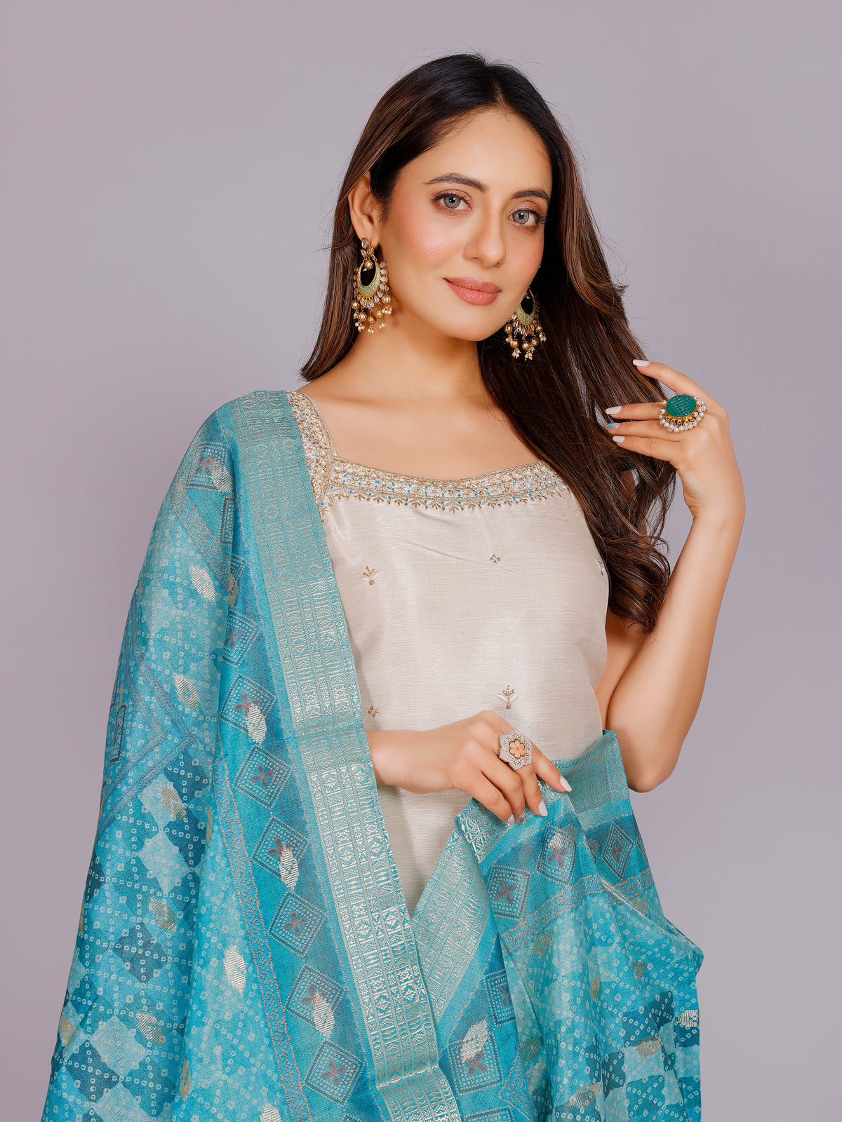 Sailee Silk Straight Kamiz & Pant