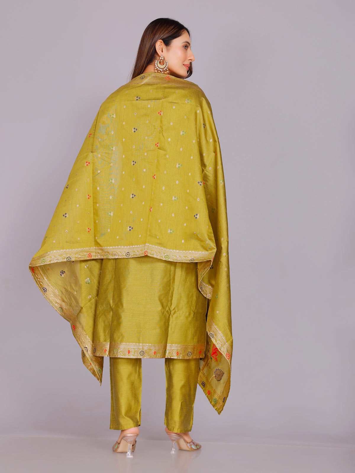 Aadhya Silk Straight-cut Suit - Roop Darshan