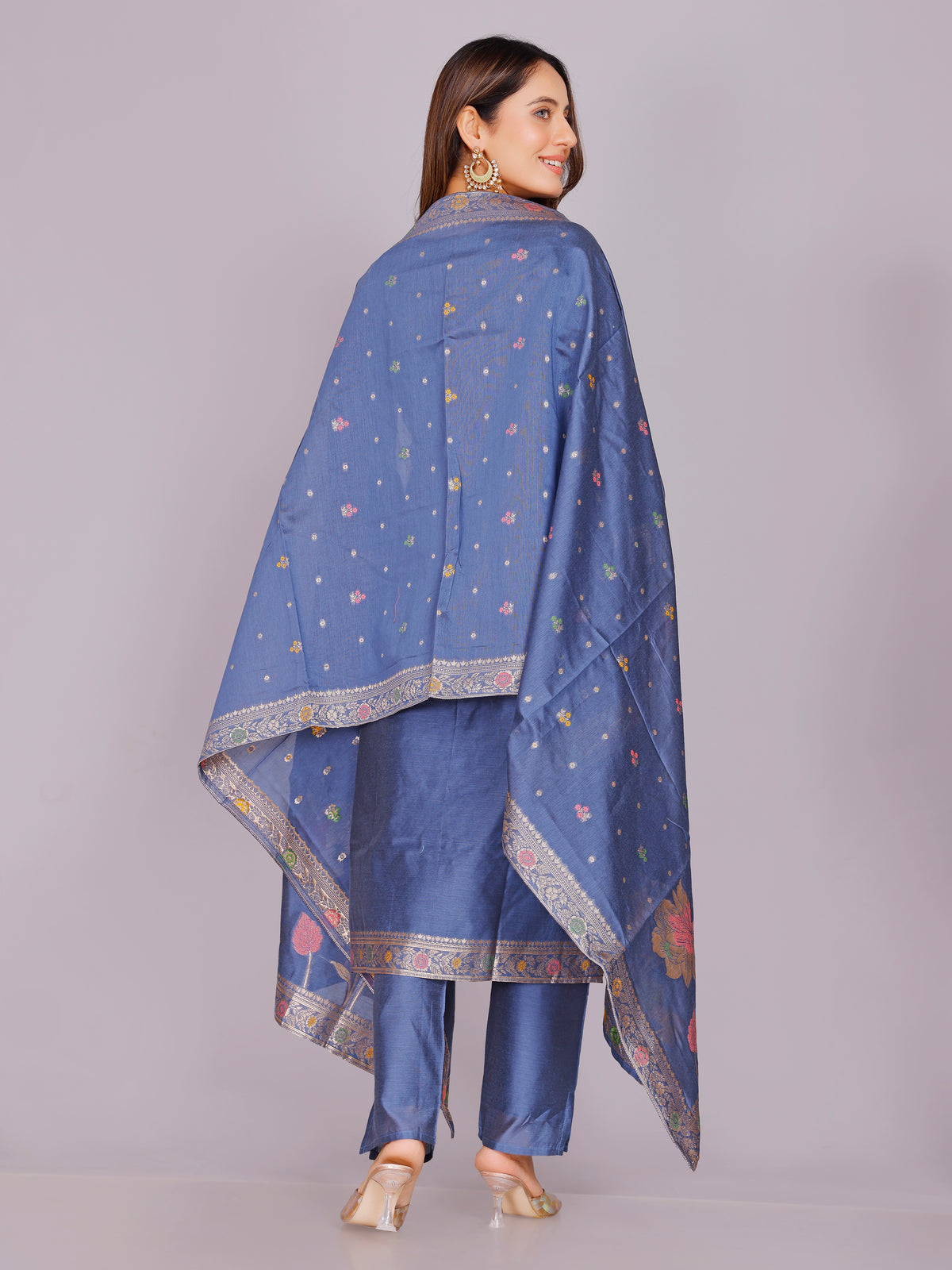 Aadhya Silk Straight-cut Suit - Roop Darshan