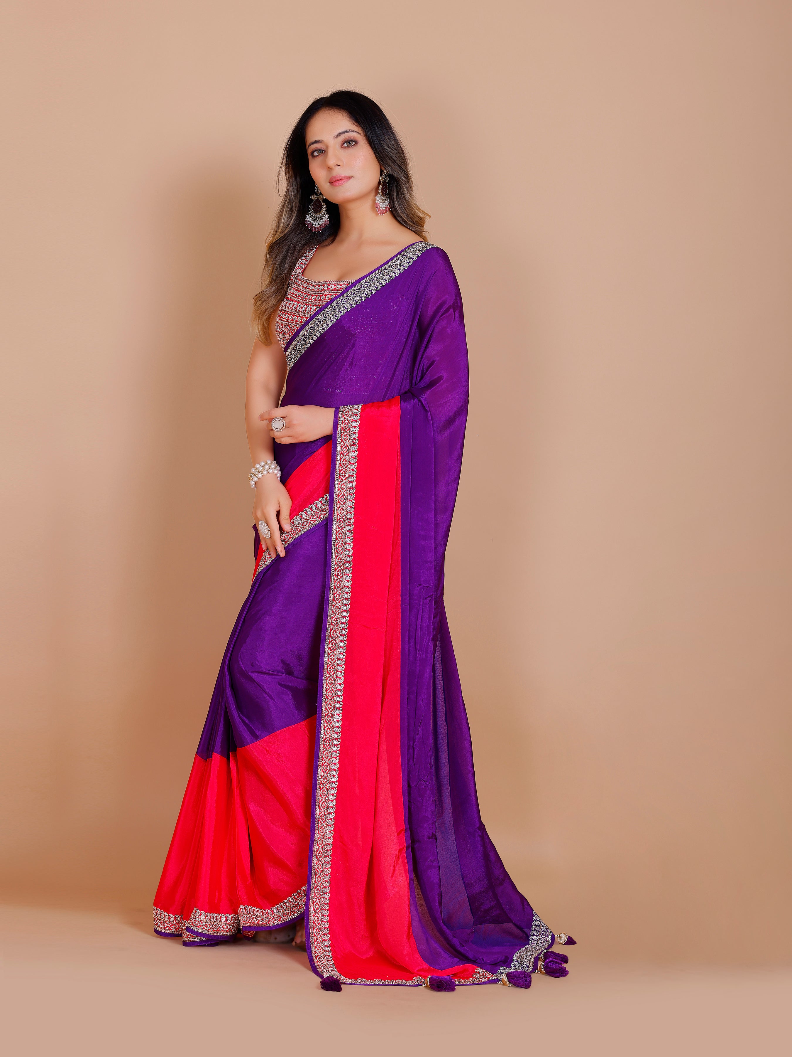 Hirva Choli Saree