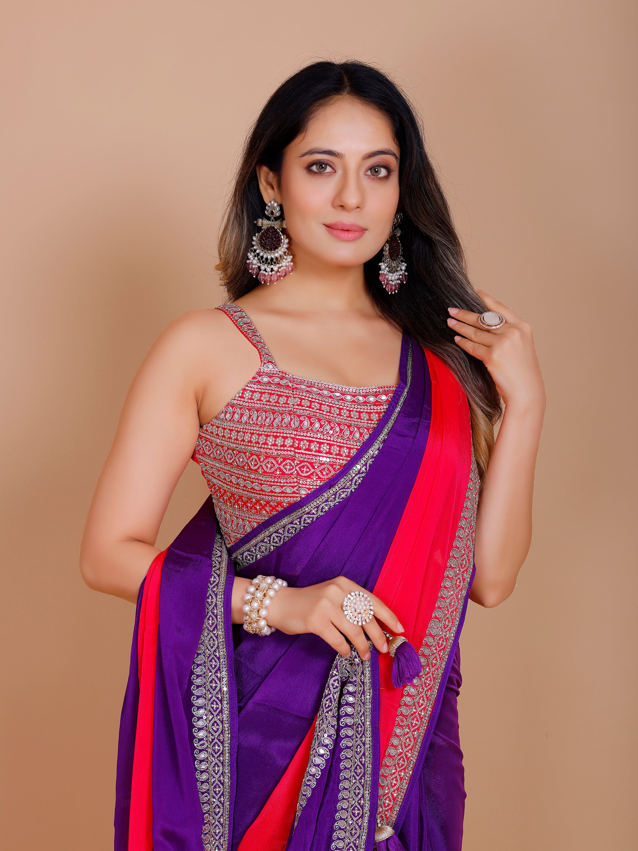 Hirva Choli Saree