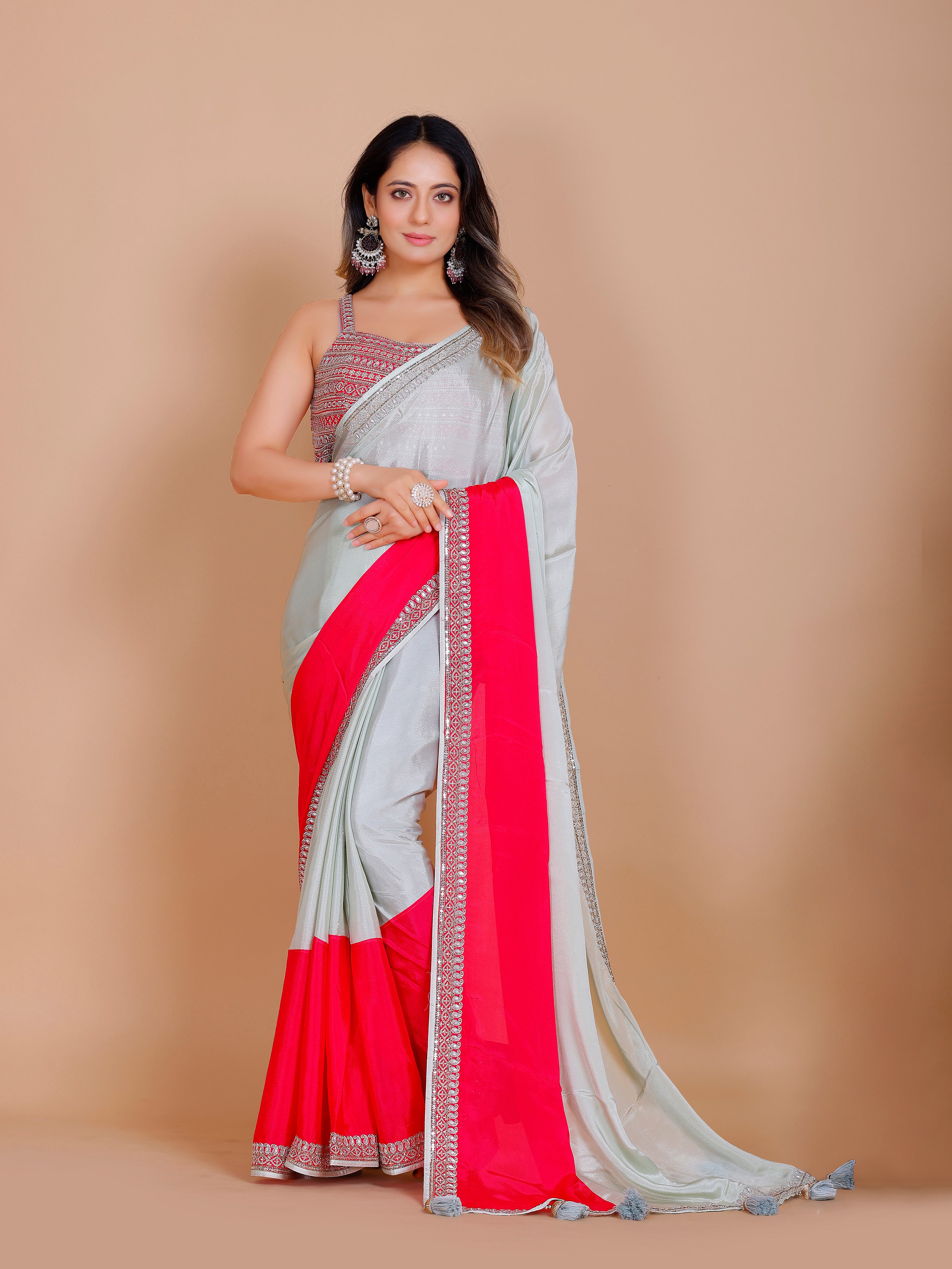 Hirva Choli Saree