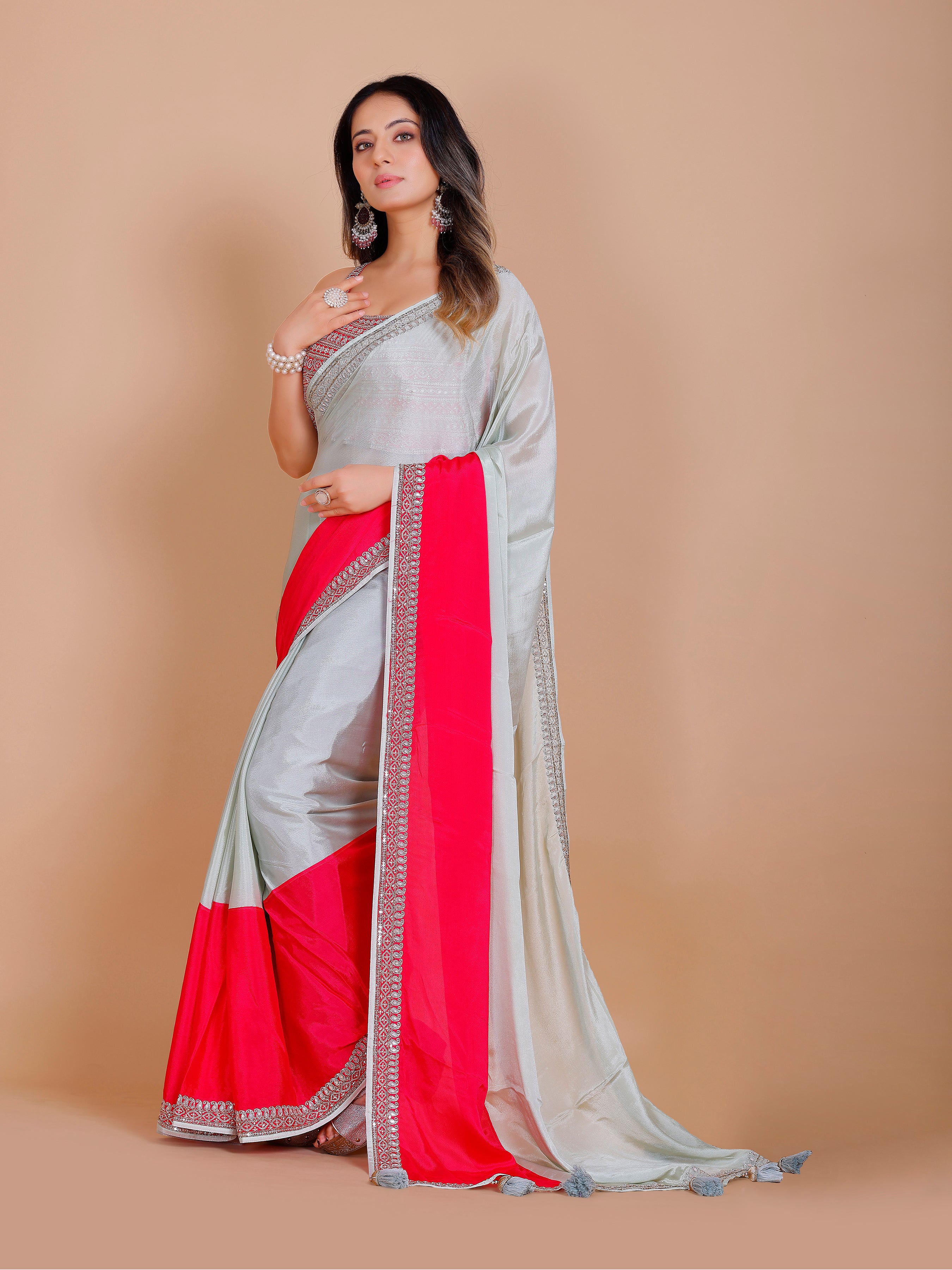Hirva Choli Saree
