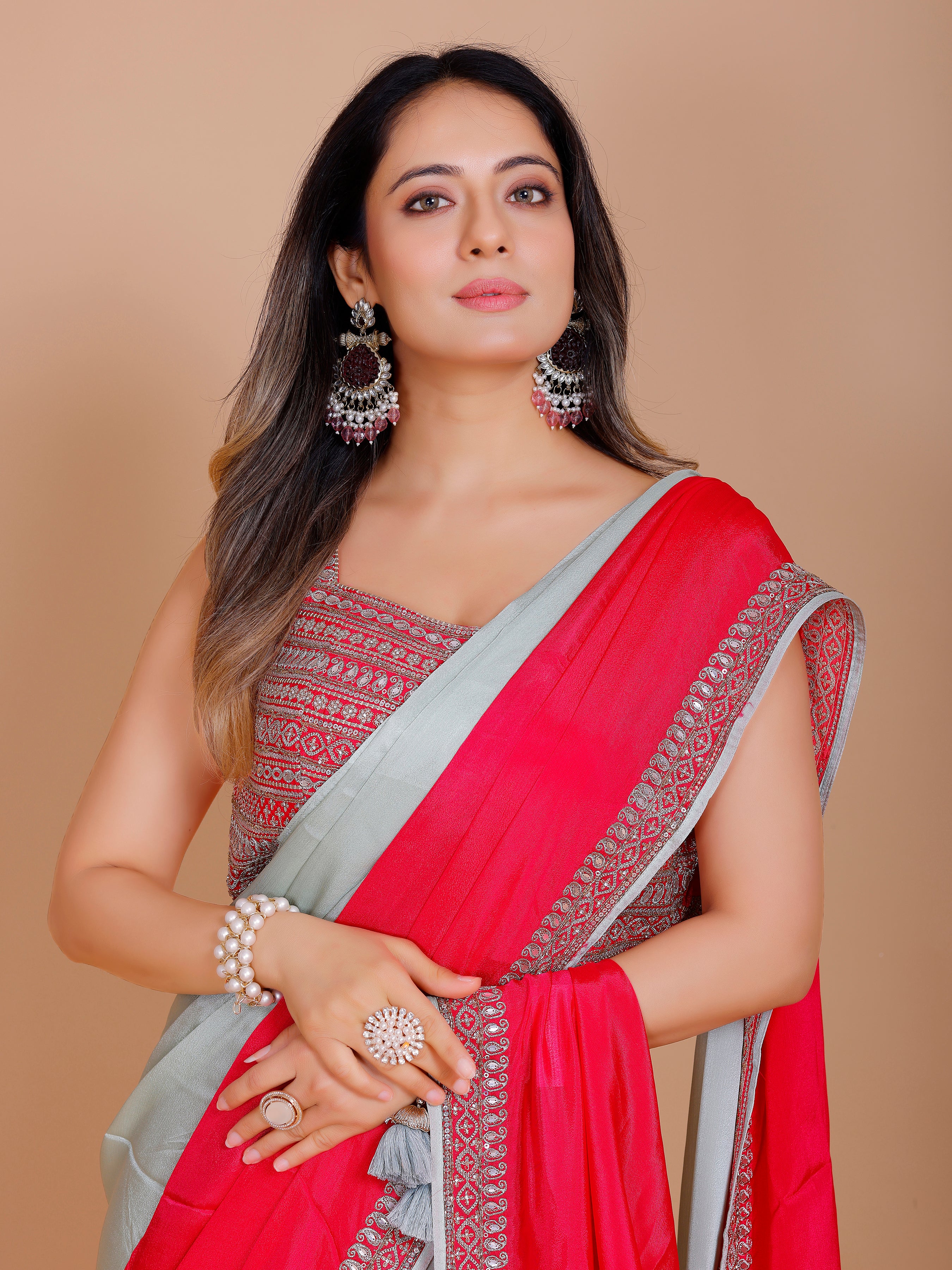 Hirva Choli Saree