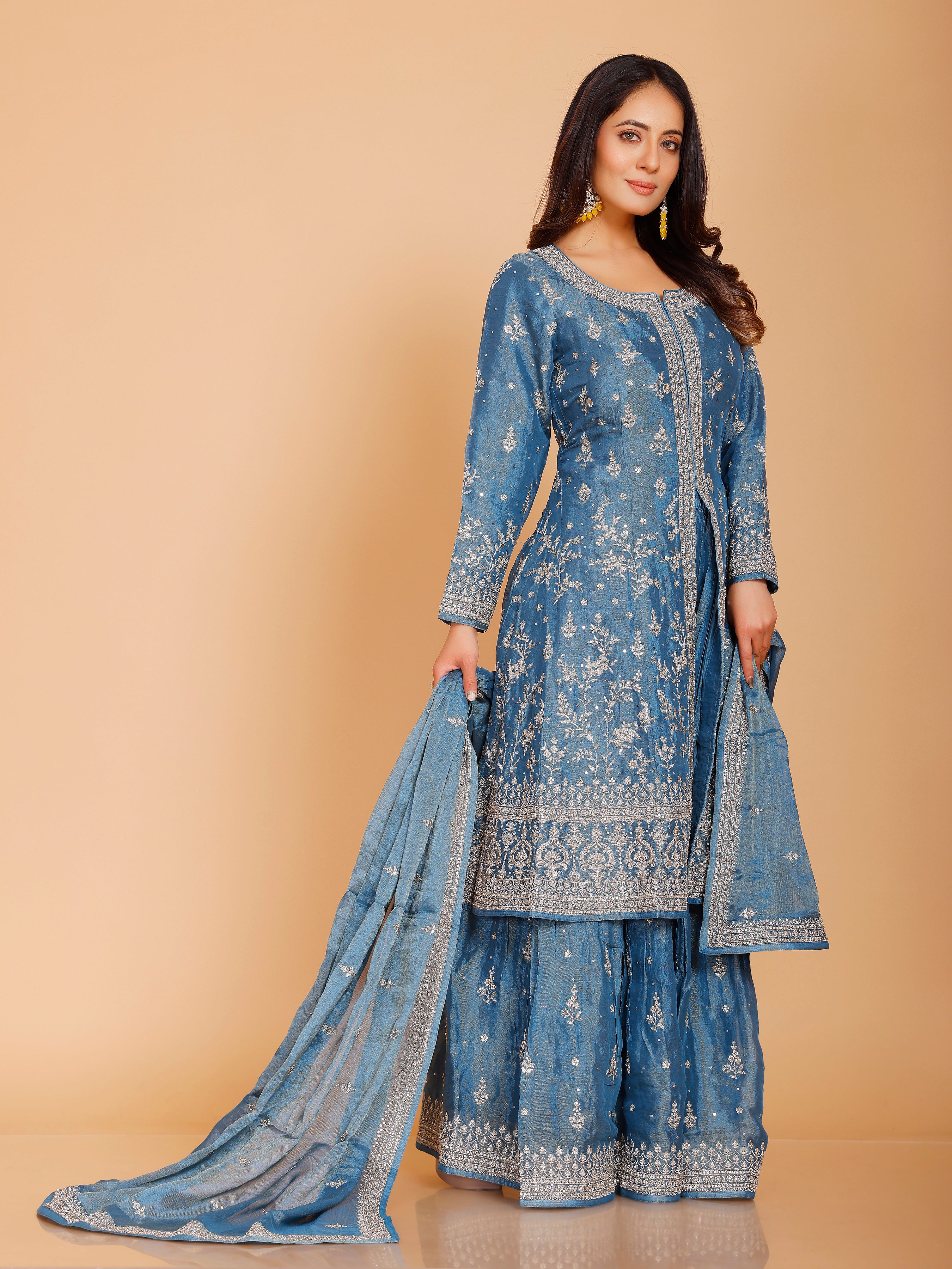 Kareena Flair Palazzo Suit - Roop Darshan