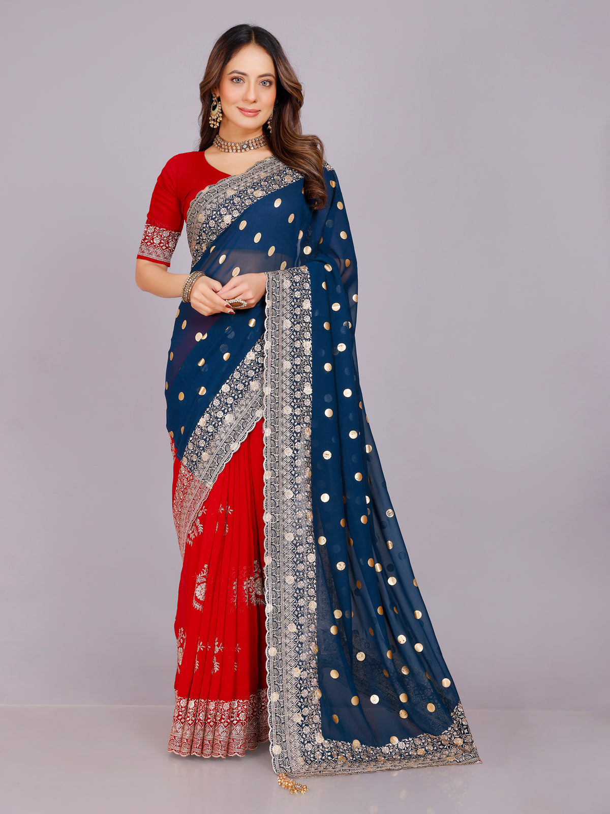 Shalee Georgette Embroidery Saree