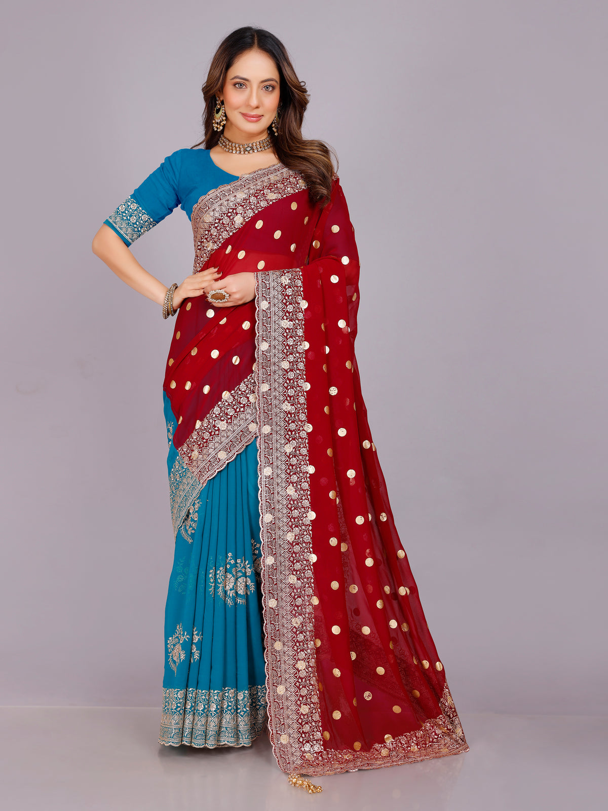 Shalee Georgette Embroidery Saree