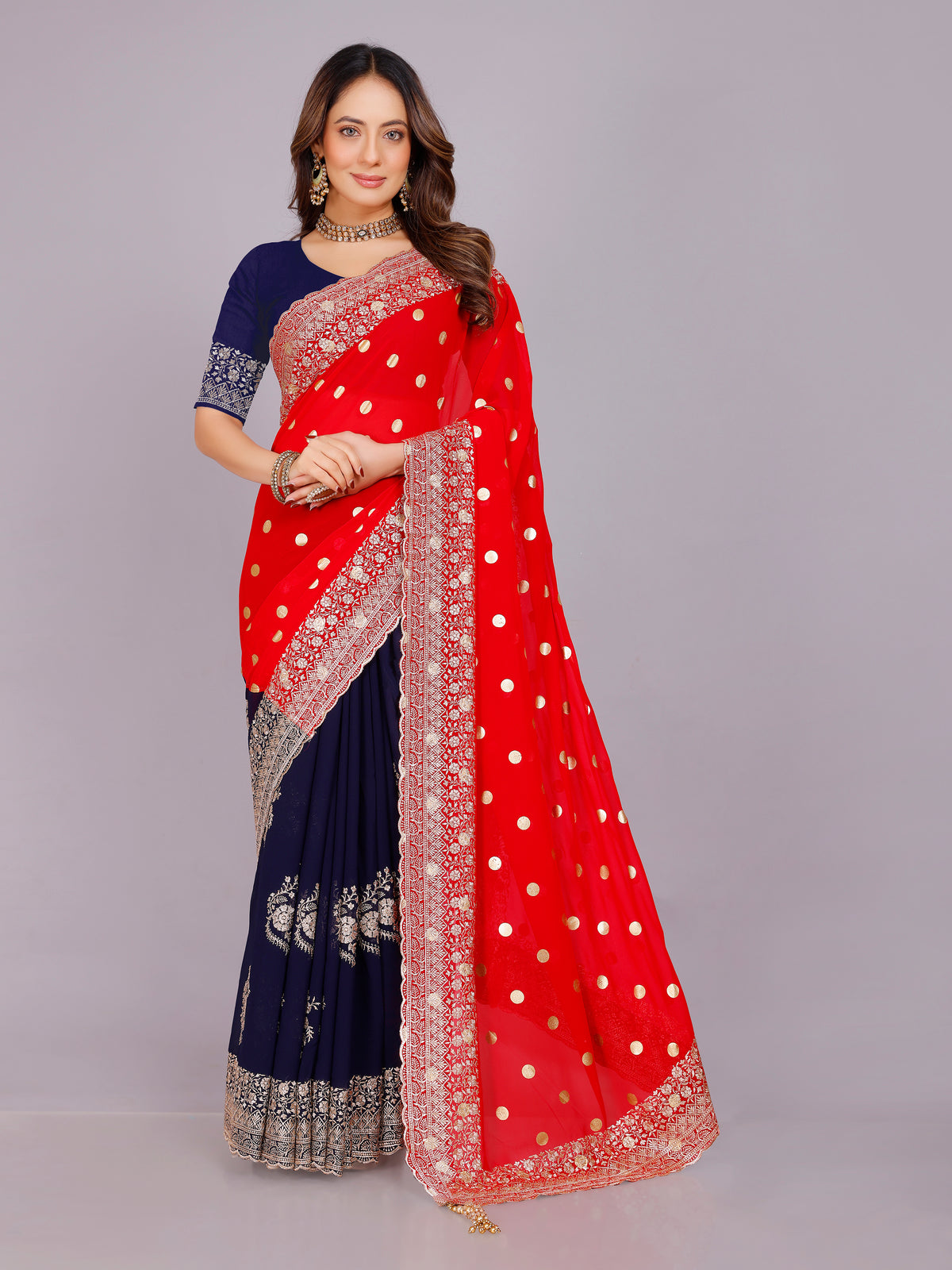 Shalee Georgette Embroidery Saree