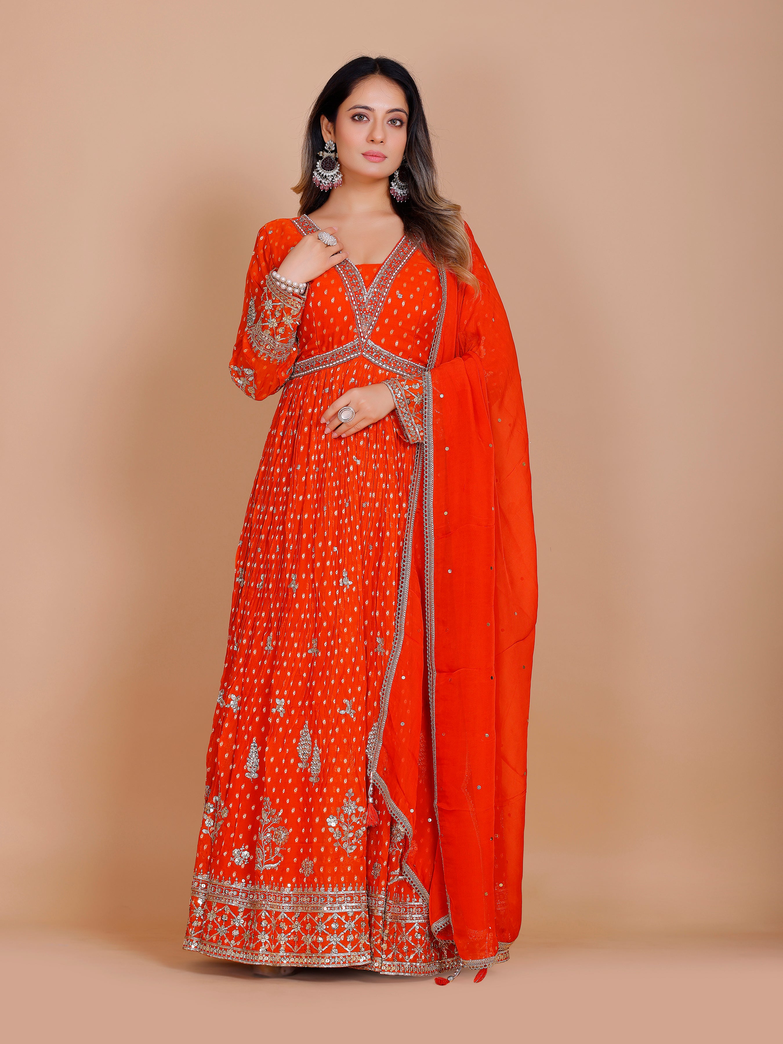 Mahika Gown With Dupatta