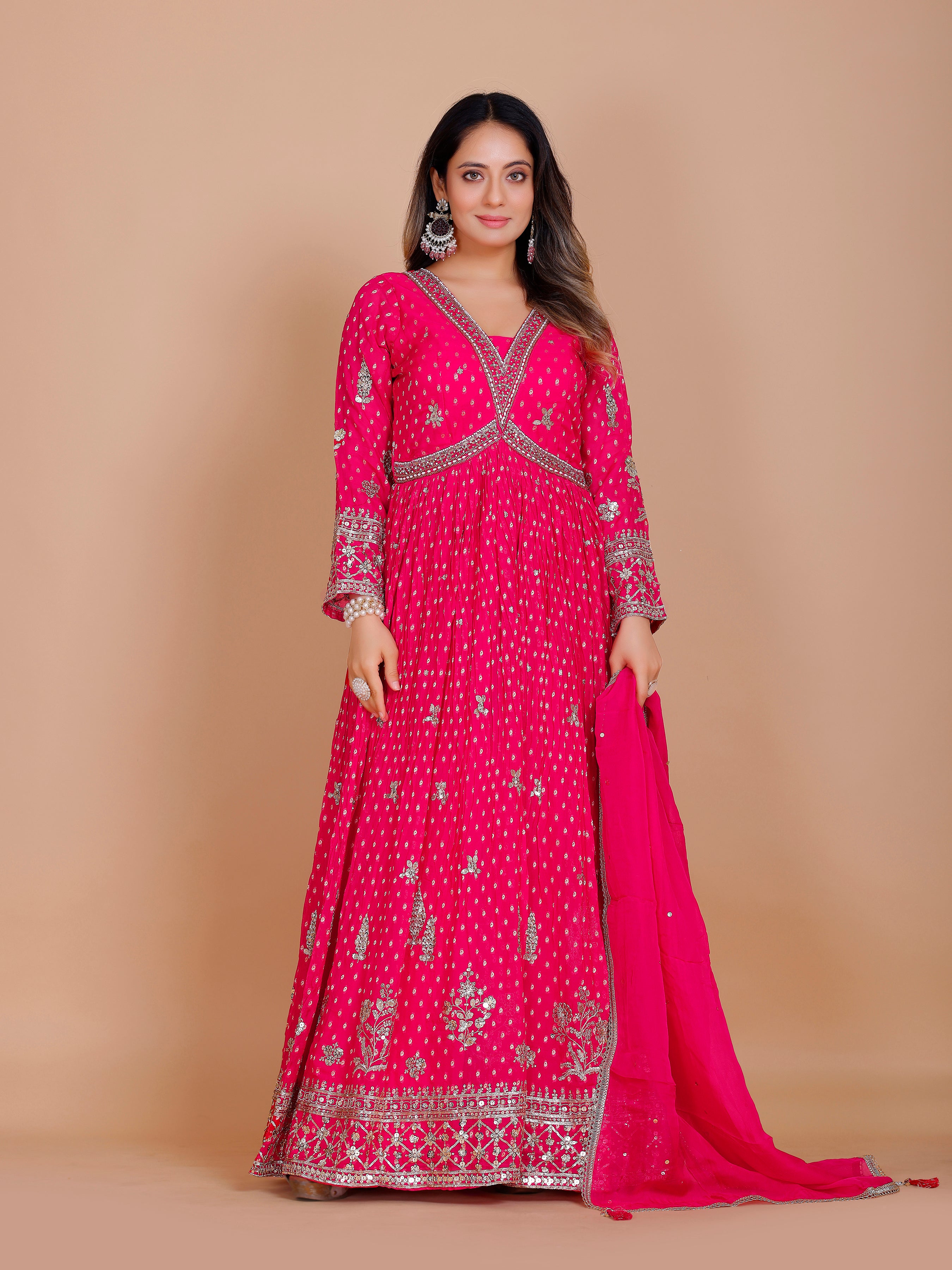 Mahika Gown With Dupatta