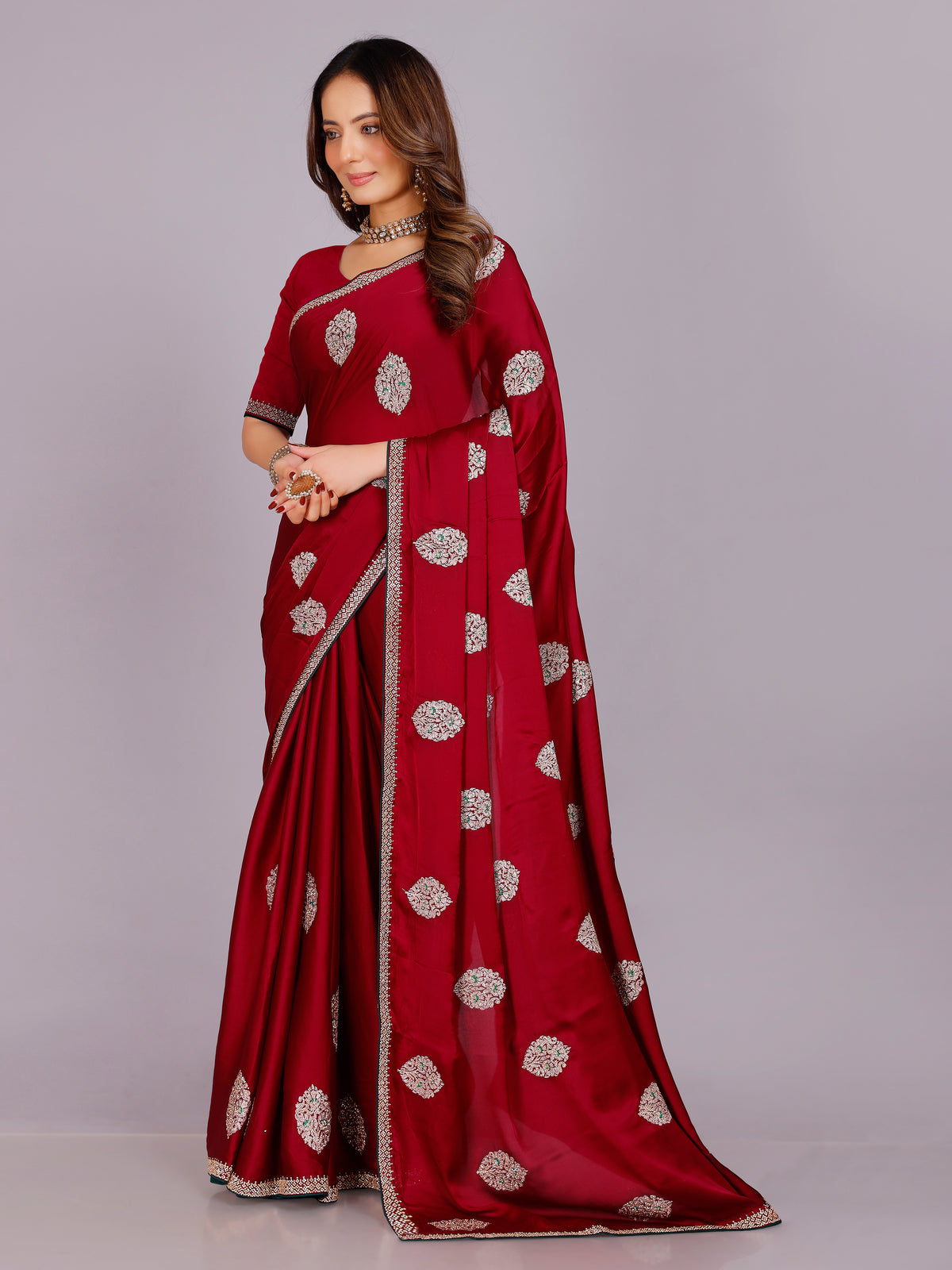 Dhwani Silk Embroidered Saree - Roop Darshan