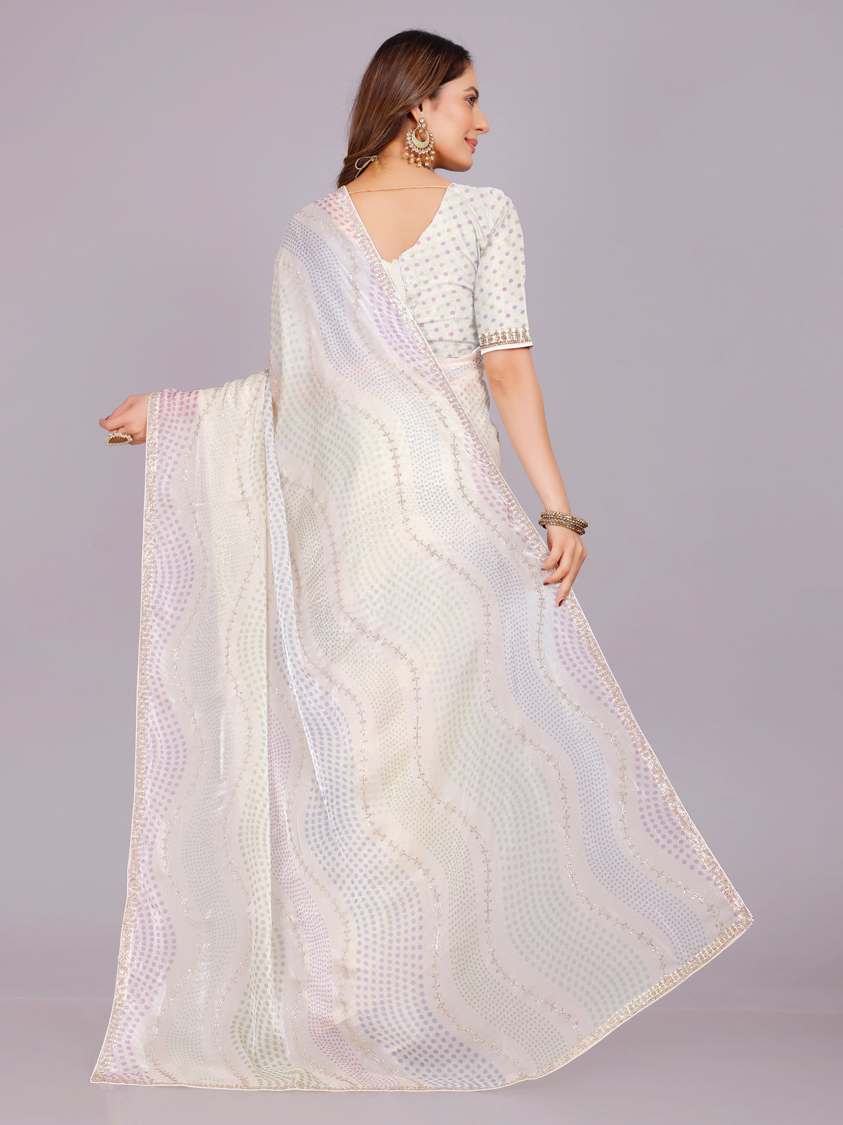 Janvika Organza Printed Saree