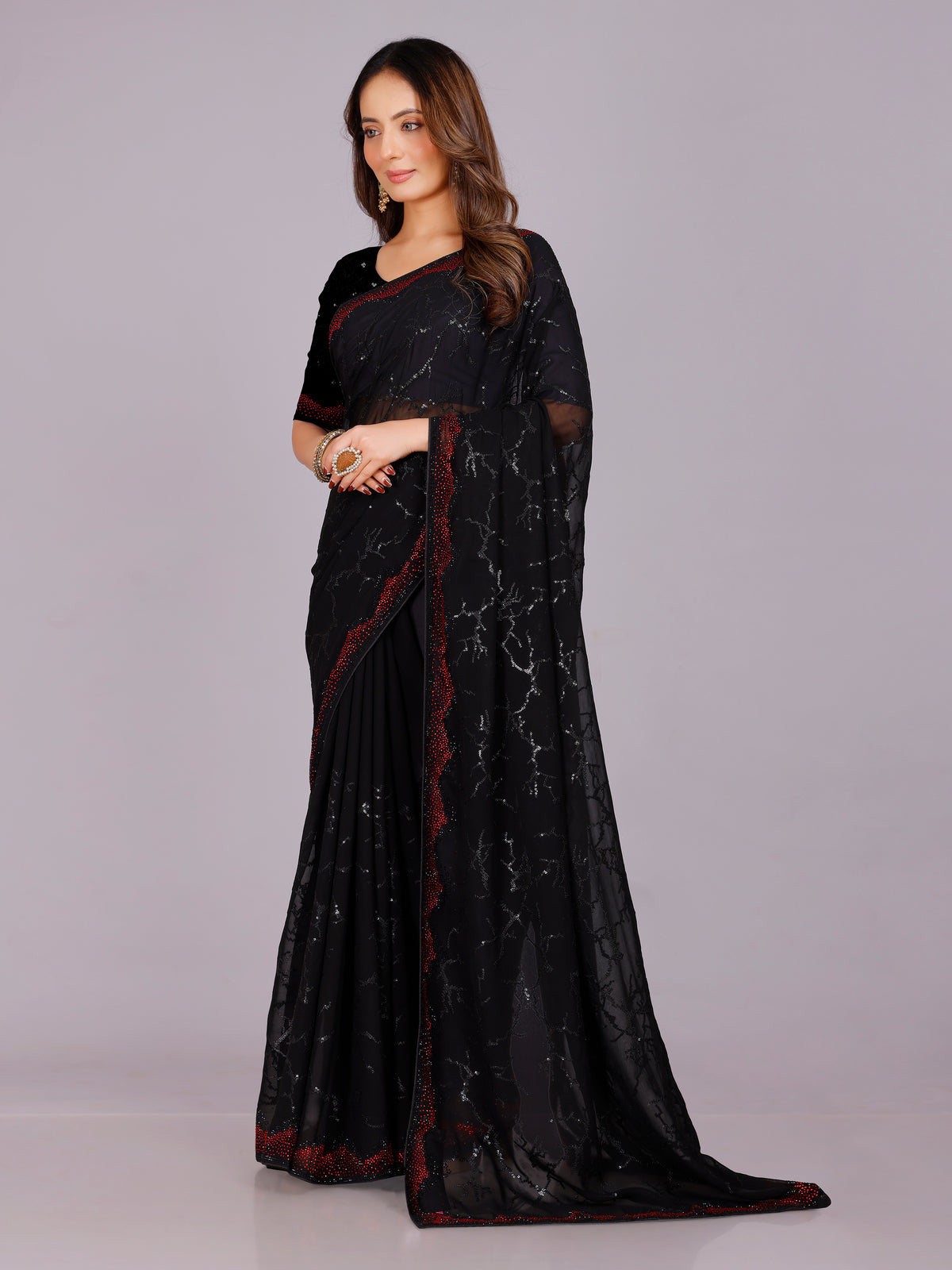 Lavanya Georgette Saree - Roop Darshan