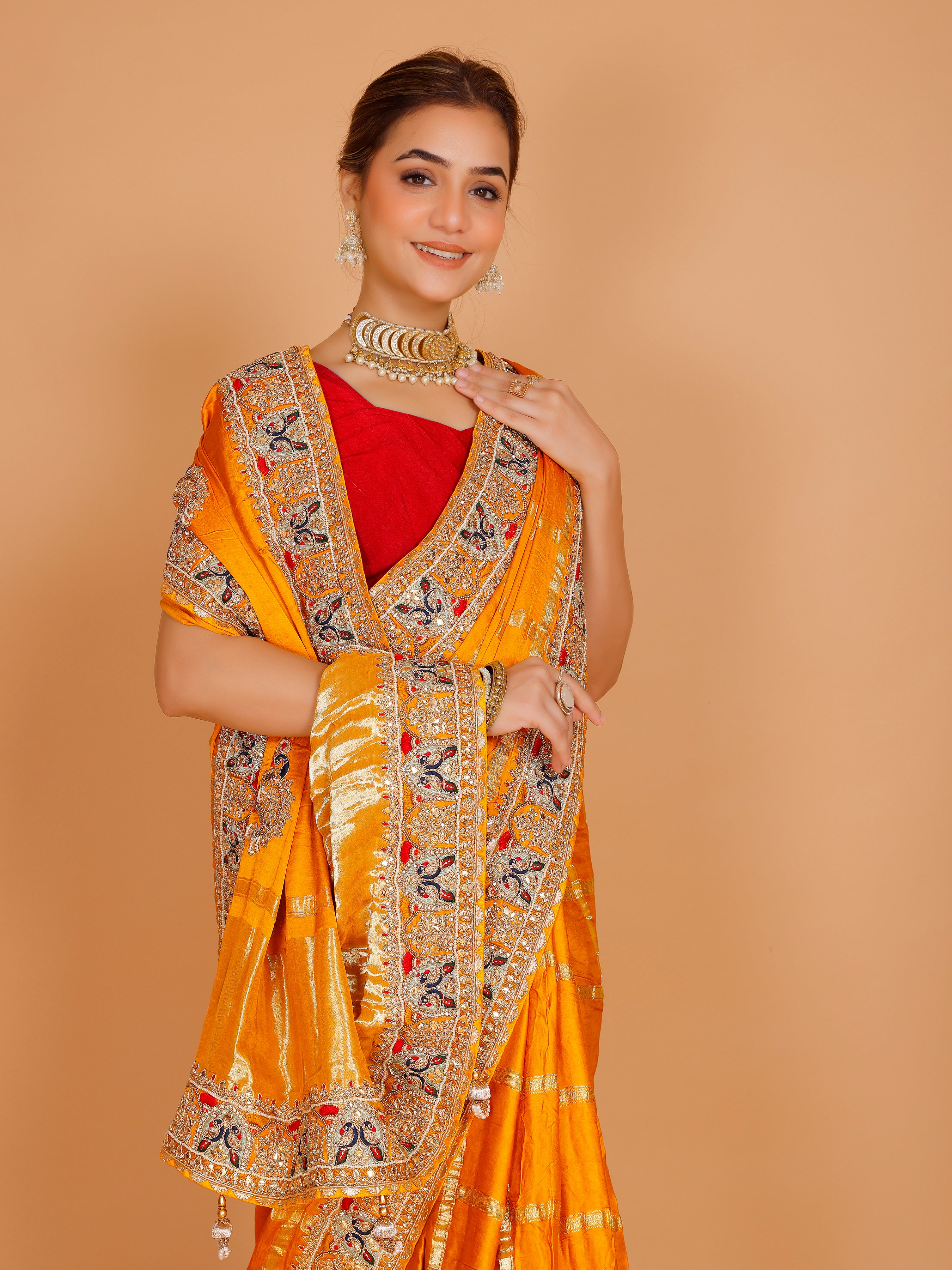 Gisha Silk Zari Work Saree - Roop Darshan