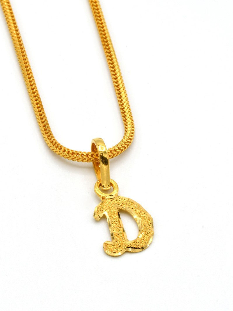 22ct Gold "D" Initial Pendant - Roop Darshan