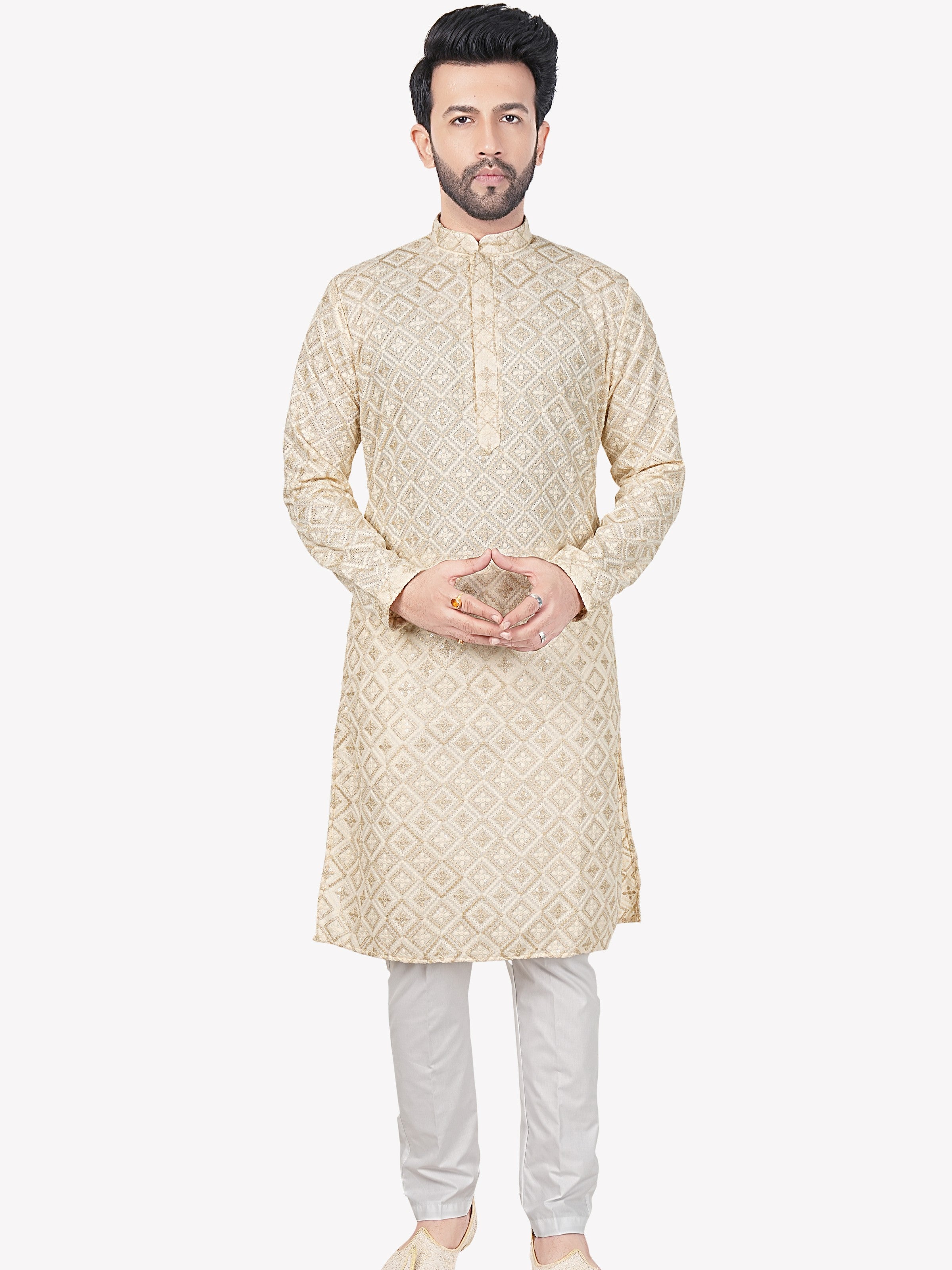 Mens Embroidered Kurta Set - Roop Darshan