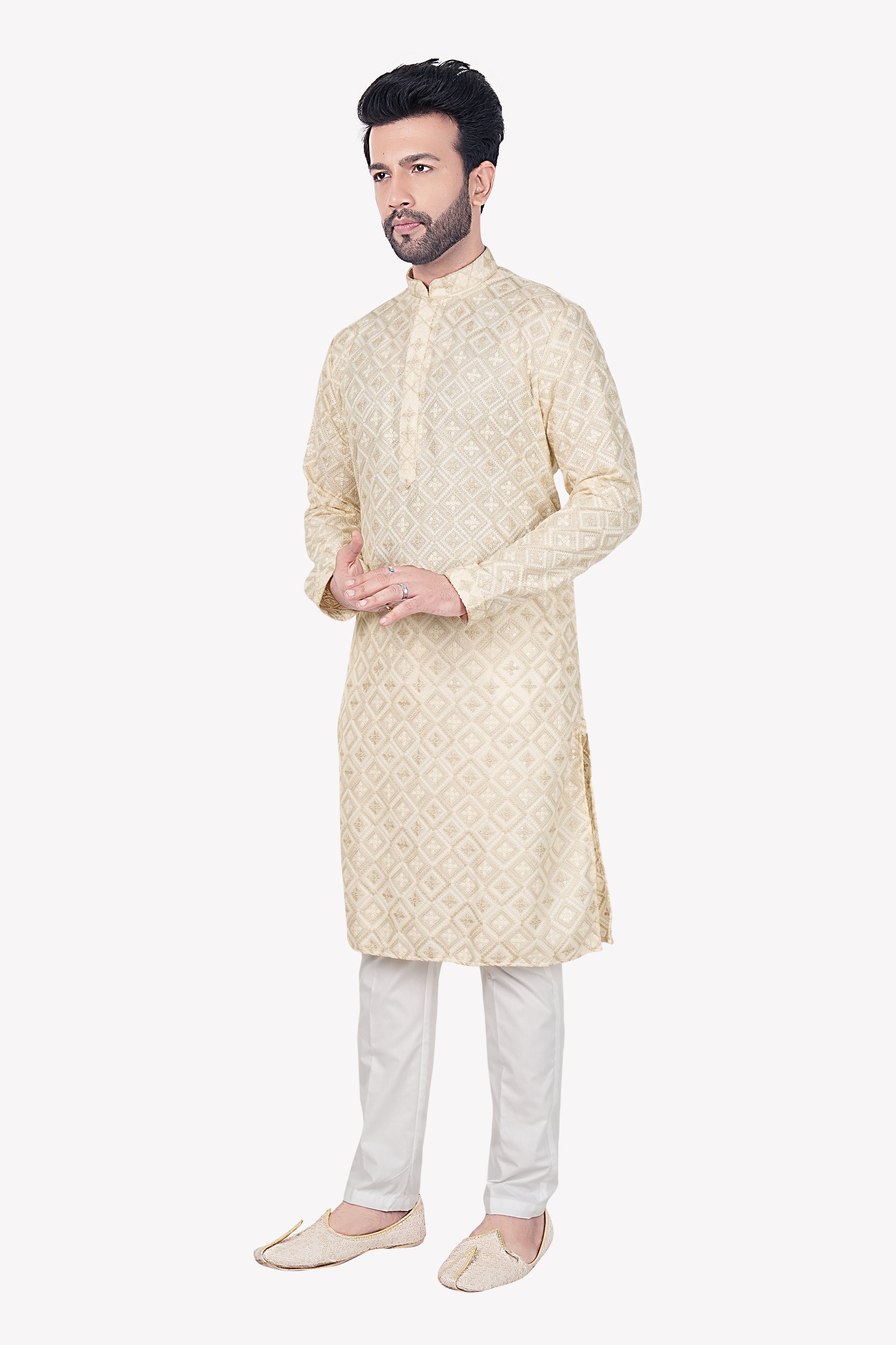 Mens Embroidered Kurta Set - Roop Darshan