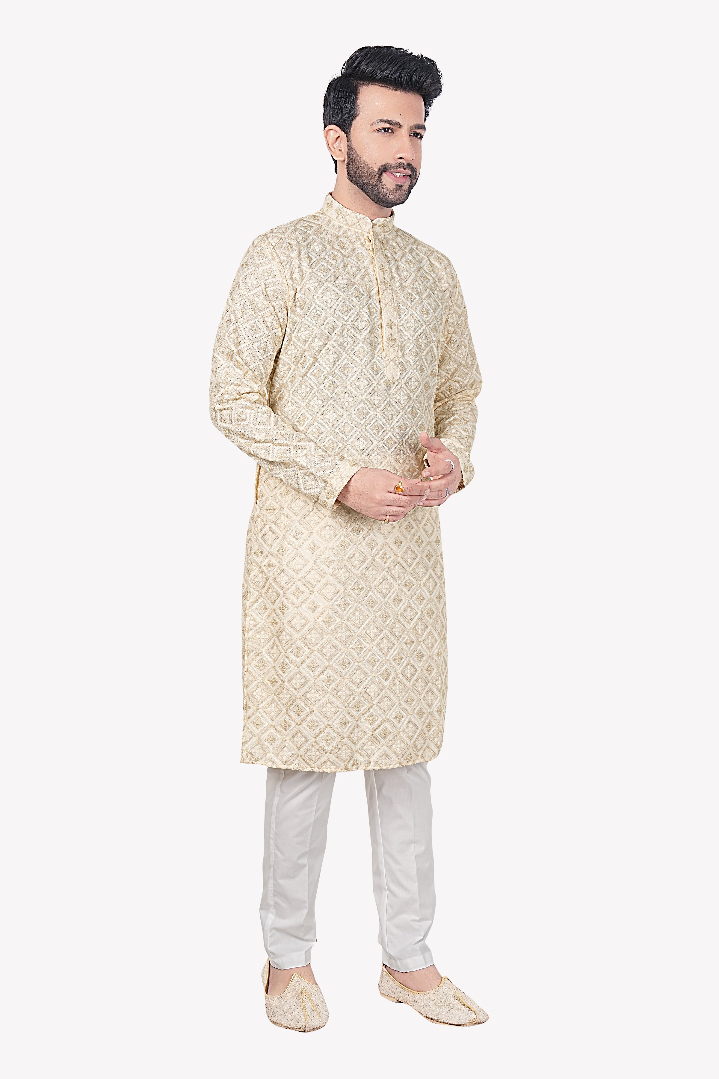 Mens Embroidered Kurta Set - Roop Darshan