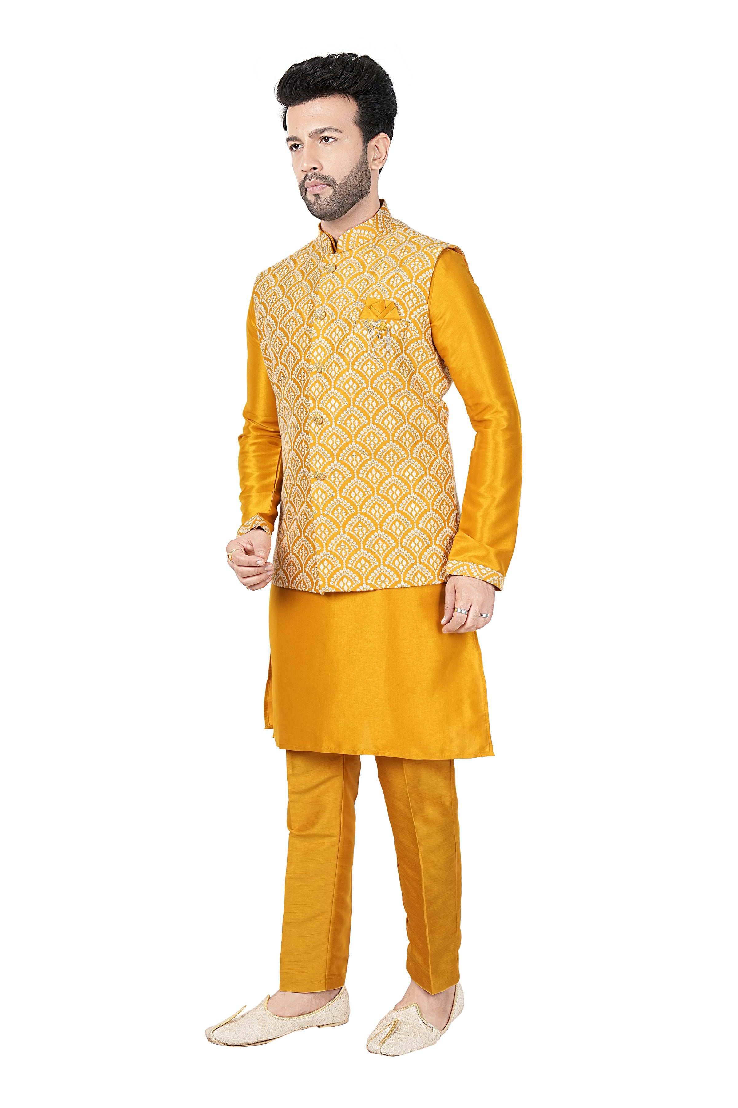 Mens Kurta Set With Jacket - Roop Darshan