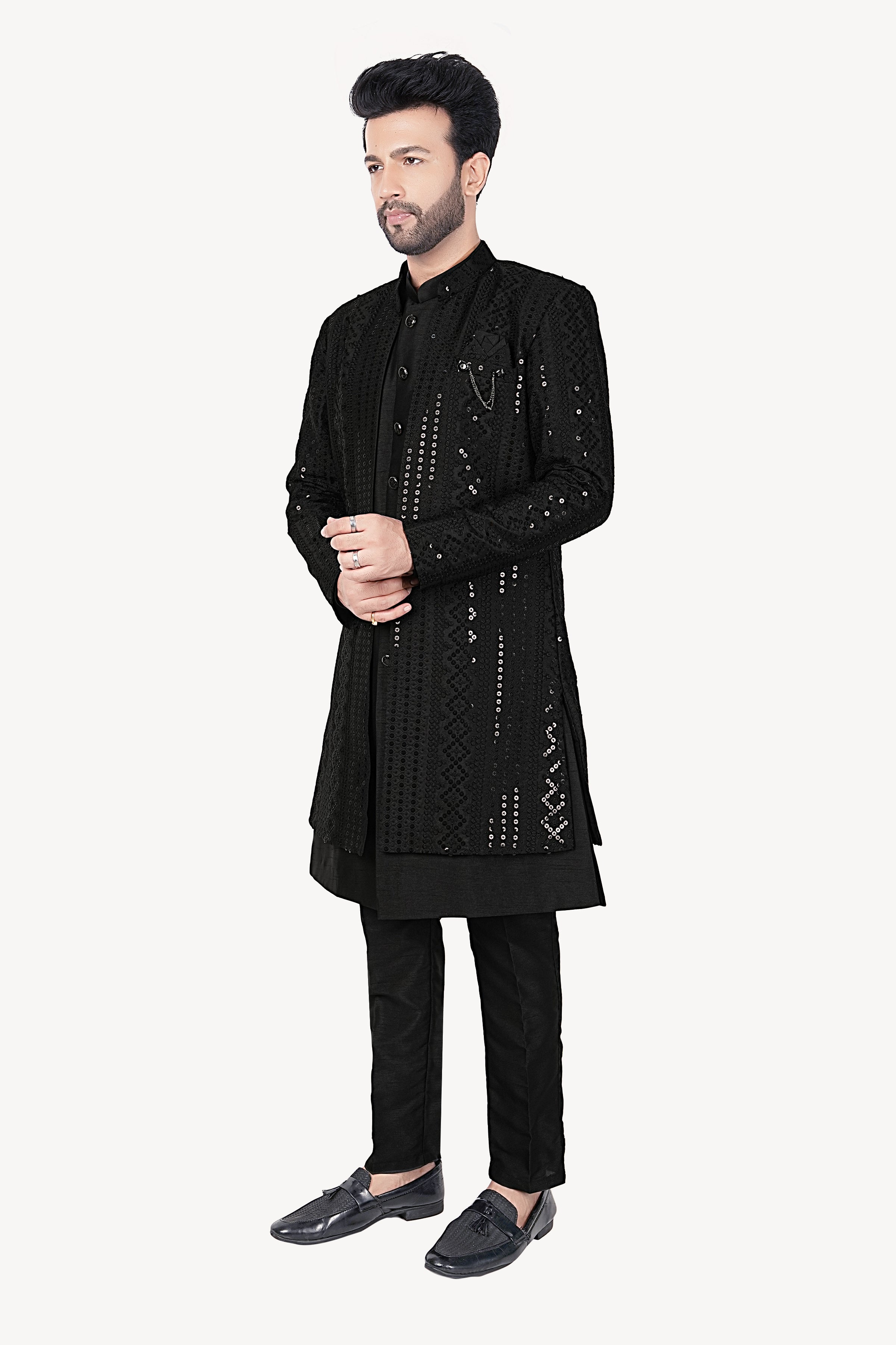Mens Kurta Set With Jacket - Roop Darshan