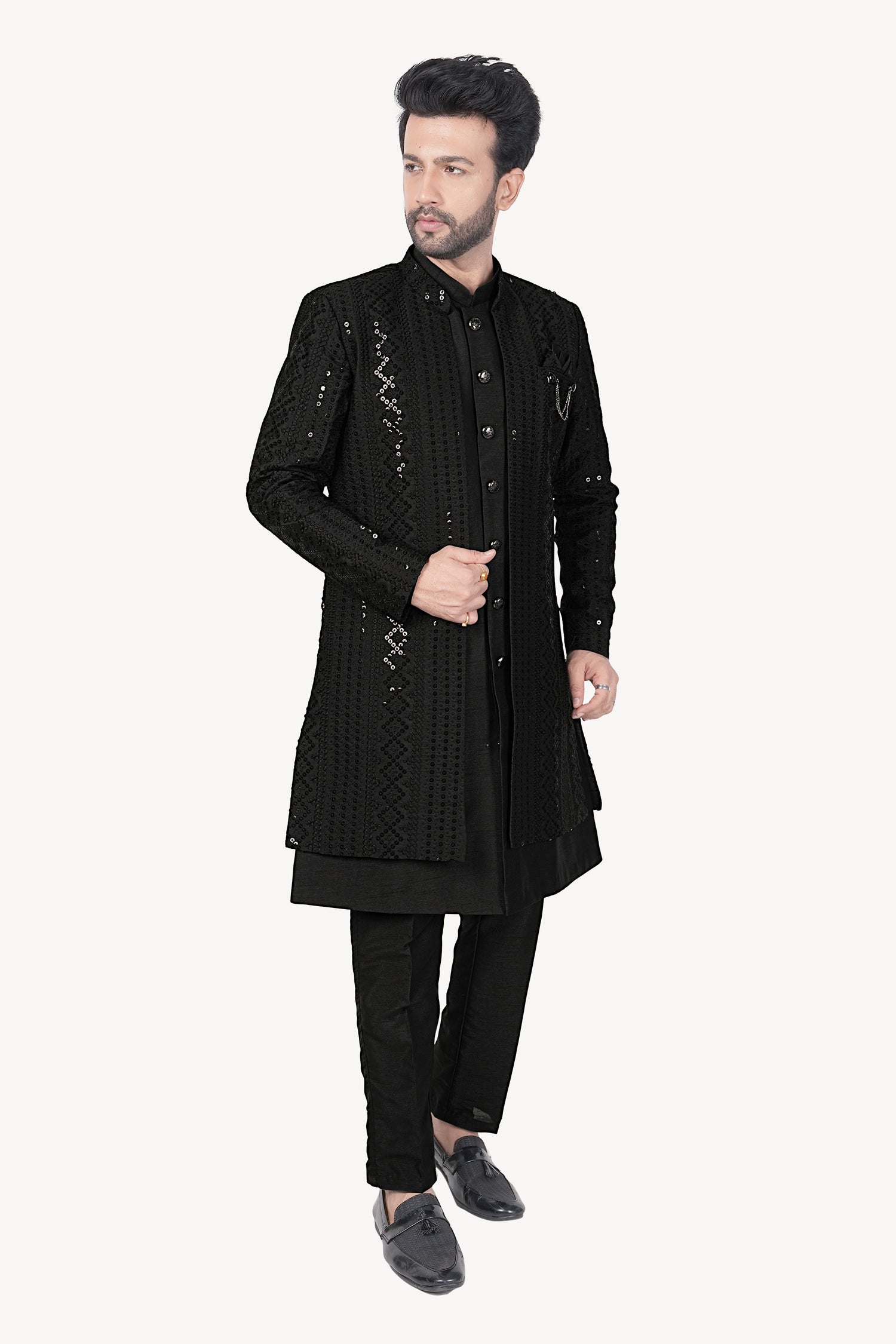 Mens Kurta Set With Jacket - Roop Darshan