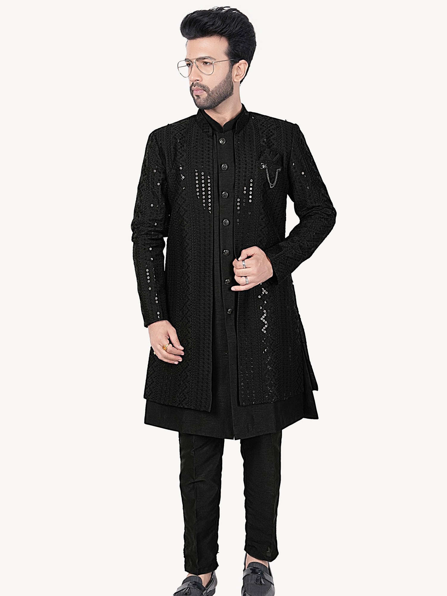 Mens Kurta Set With Jacket - Roop Darshan