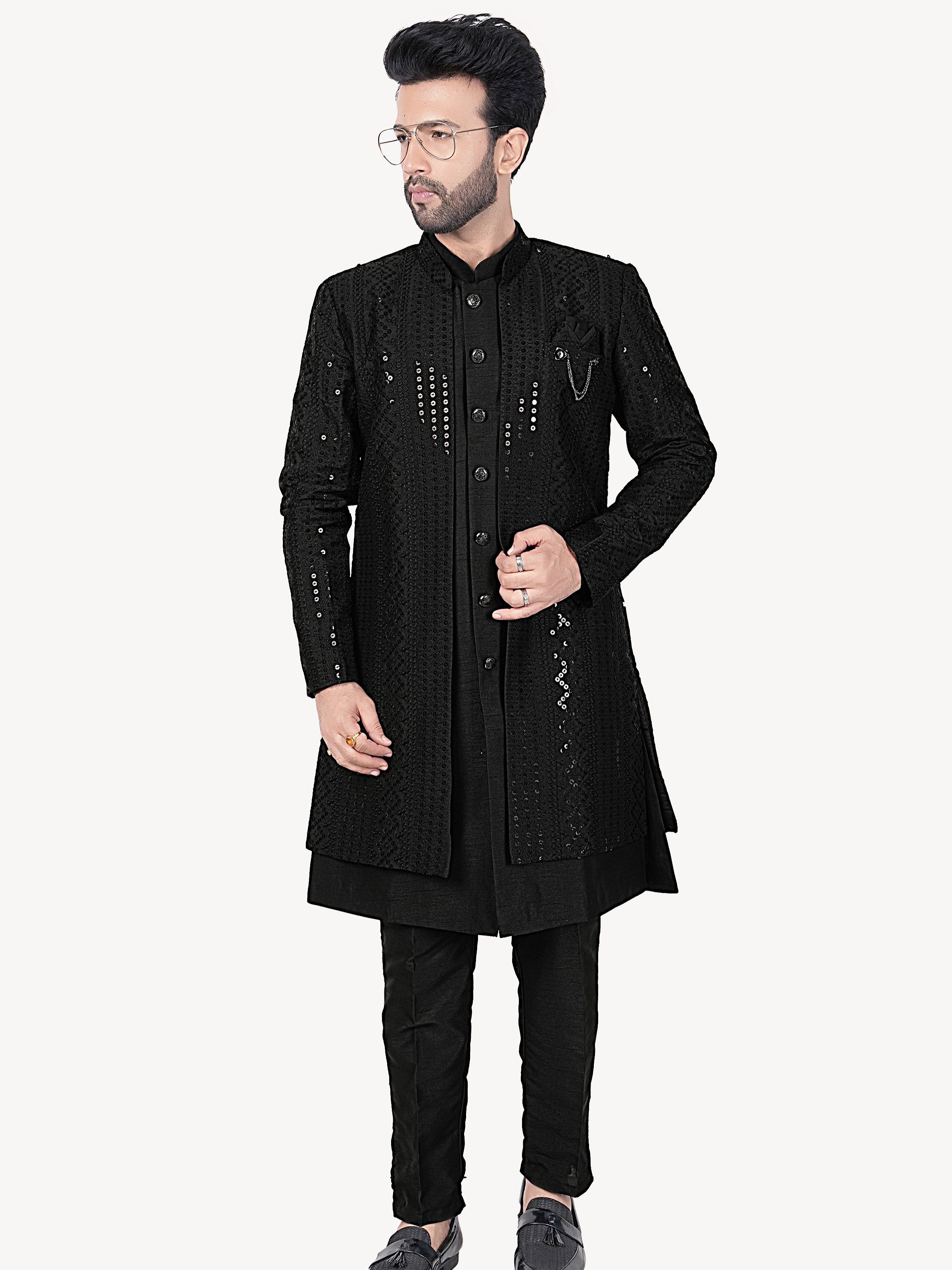 Mens Kurta Set With Jacket - Roop Darshan