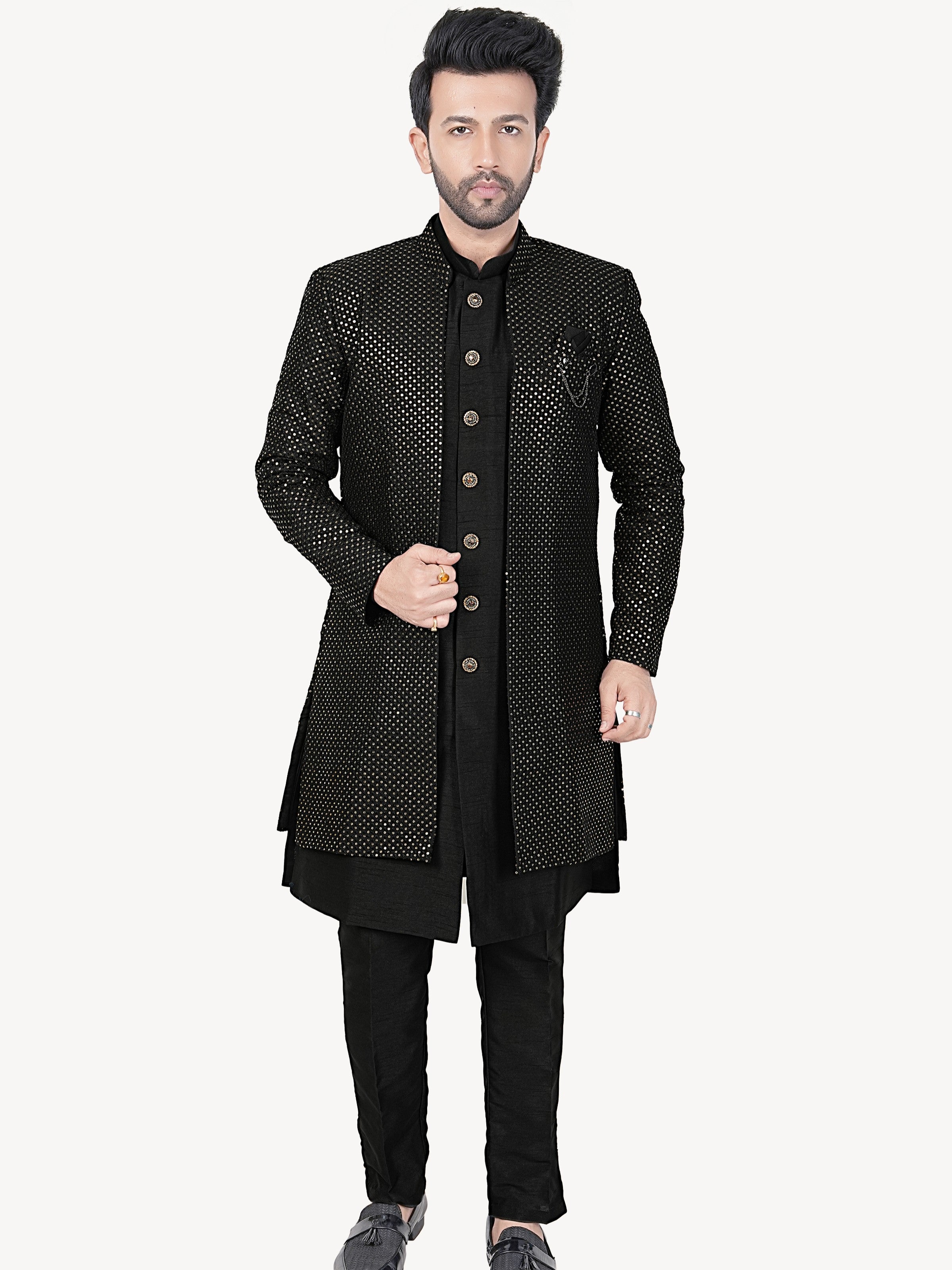 Mens Kurta Set With Jacket - Roop Darshan