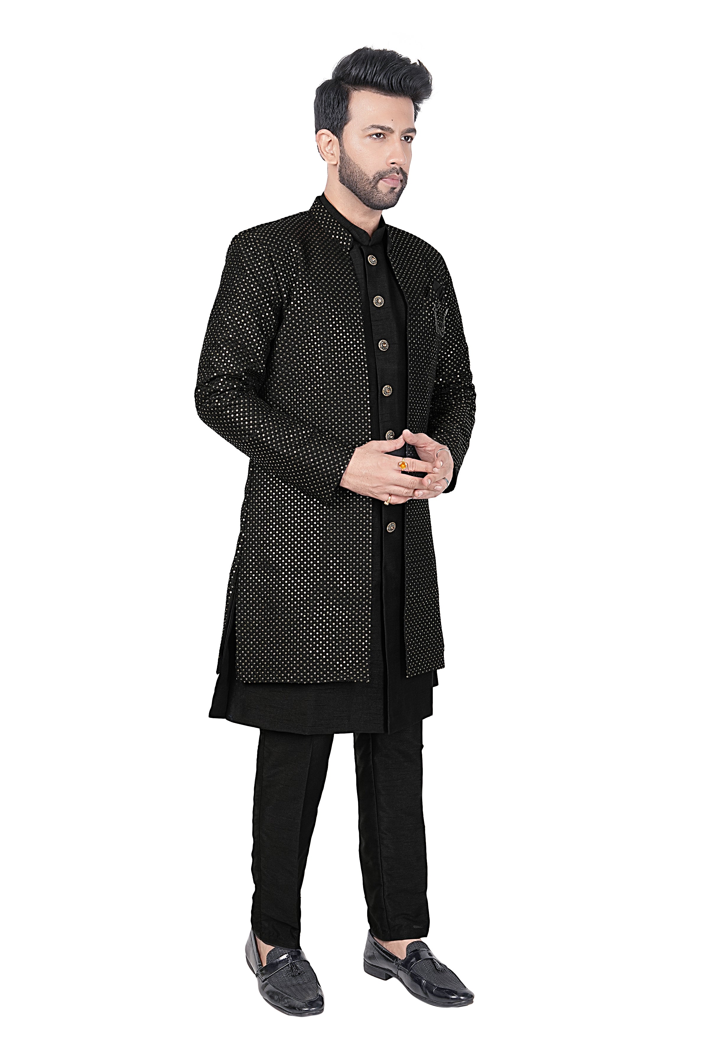 Mens Kurta Set With Jacket - Roop Darshan