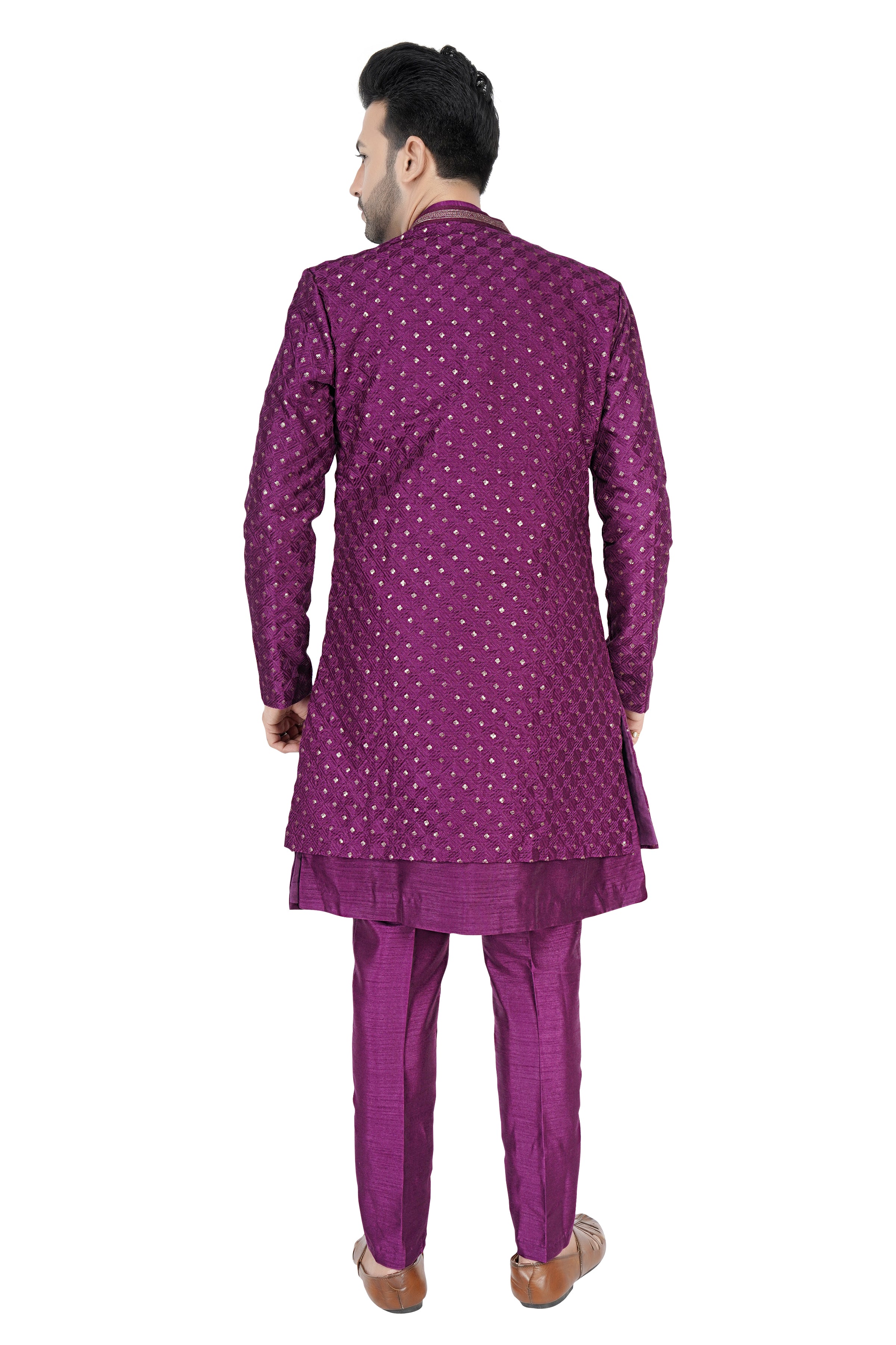 Mens Kurta Set With Jacket - Roop Darshan