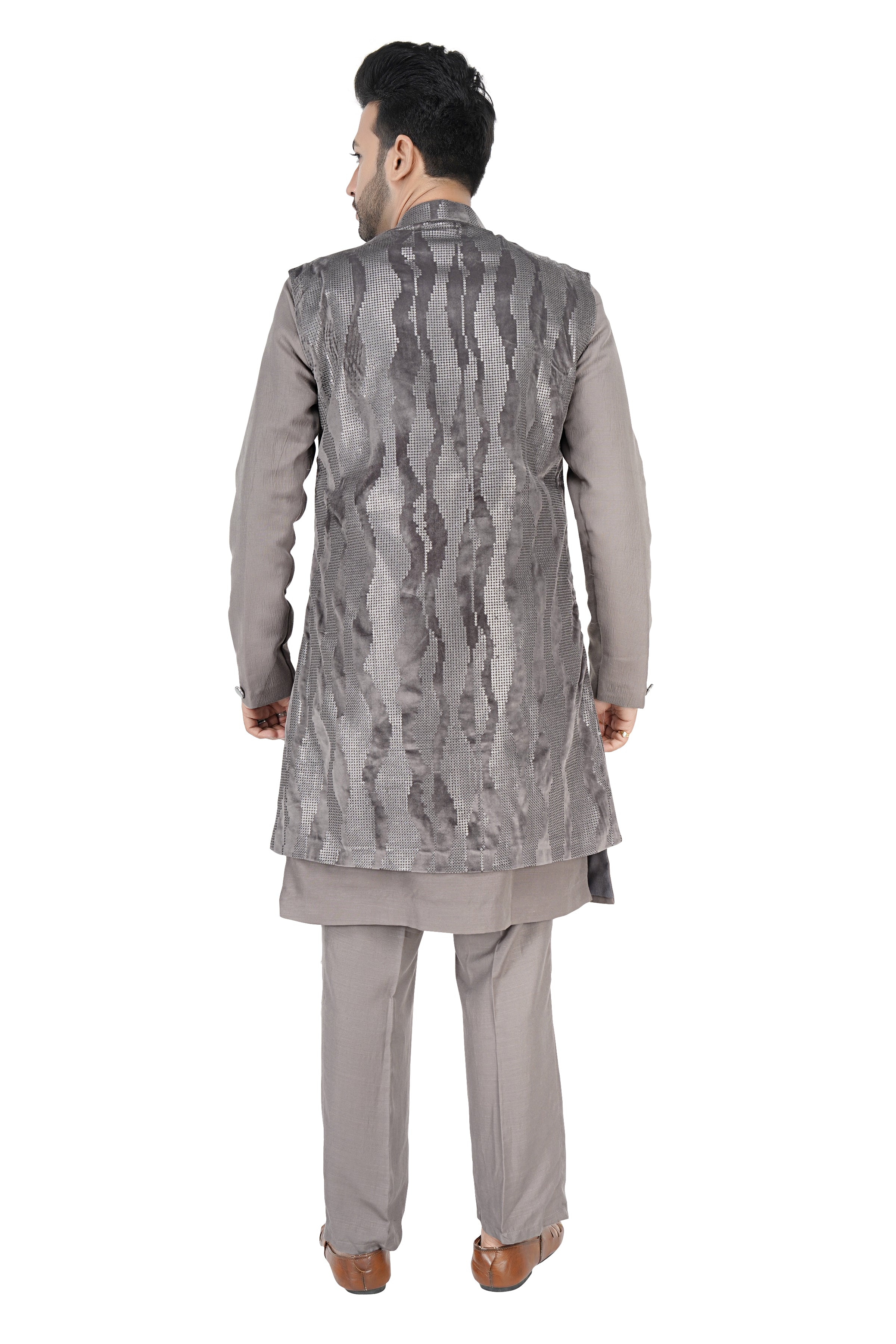 Mens Kurta Set With Jacket - Roop Darshan