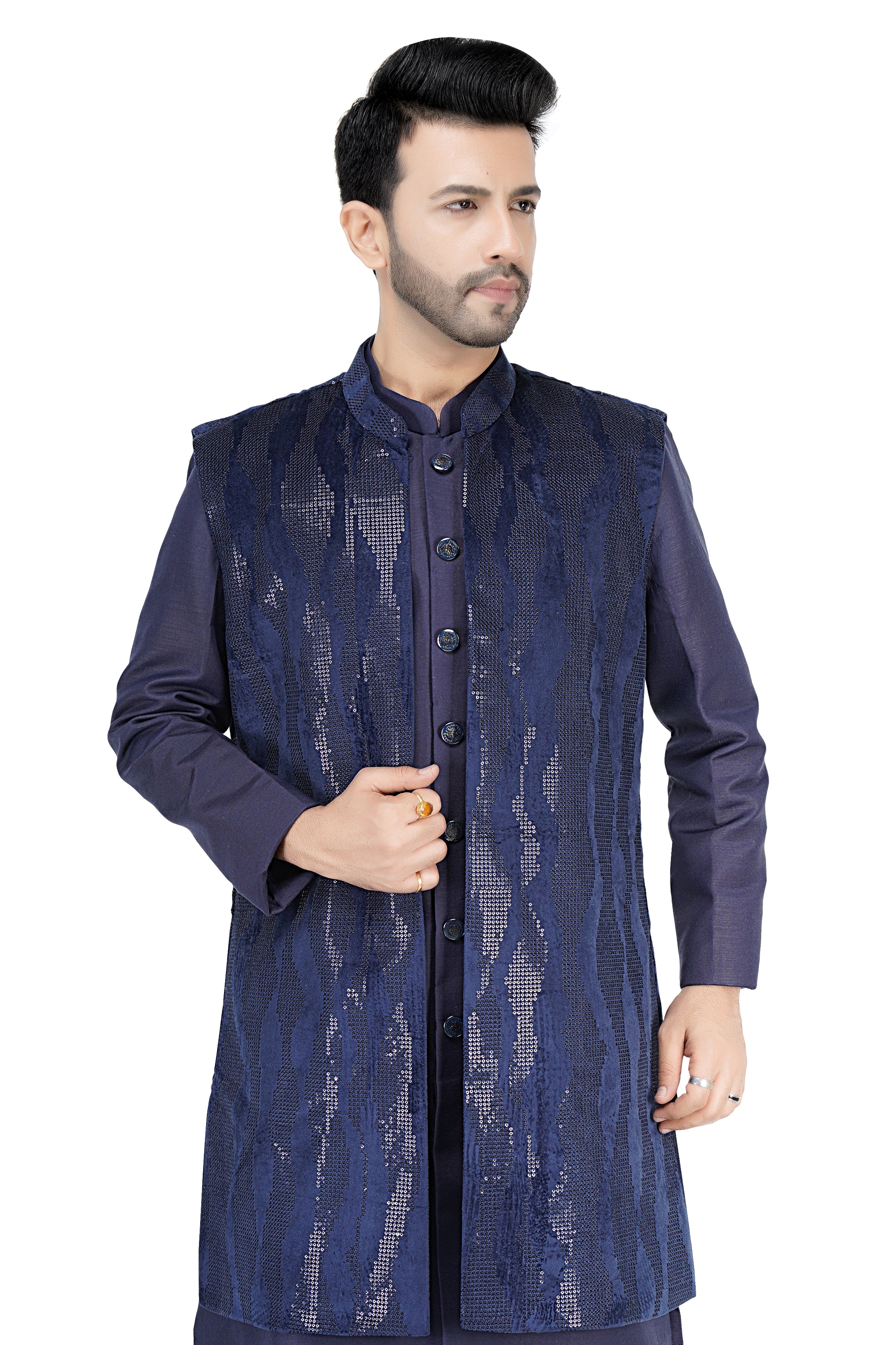 Mens Kurta Set With Jacket - Roop Darshan