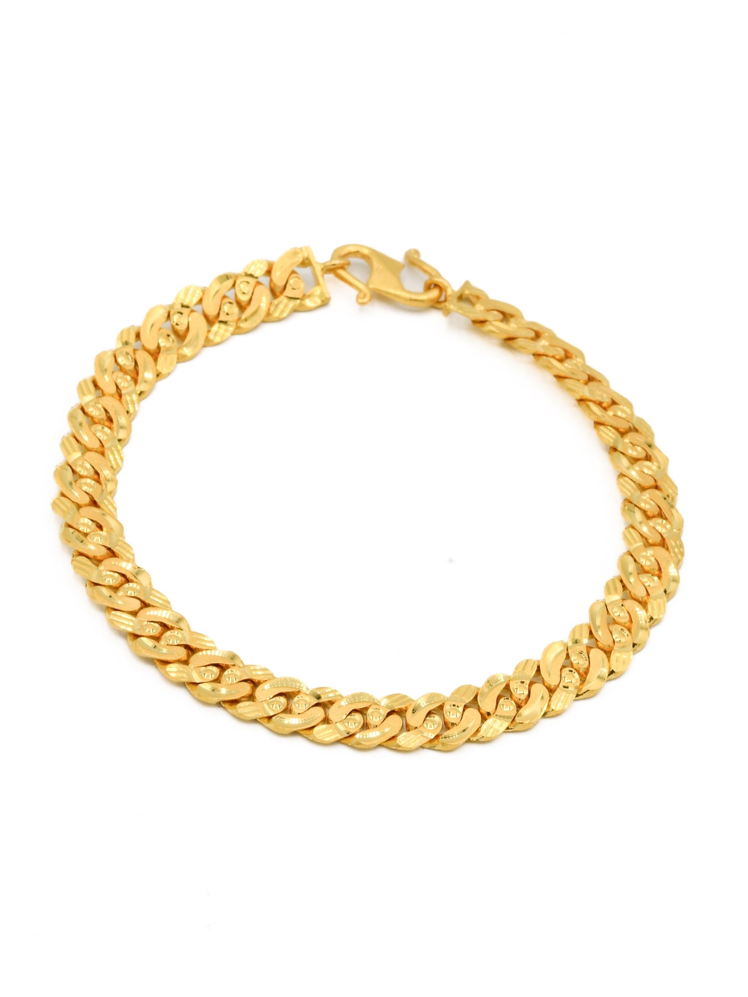 22ct Gold Curb Mens Bracelet - Roop Darshan