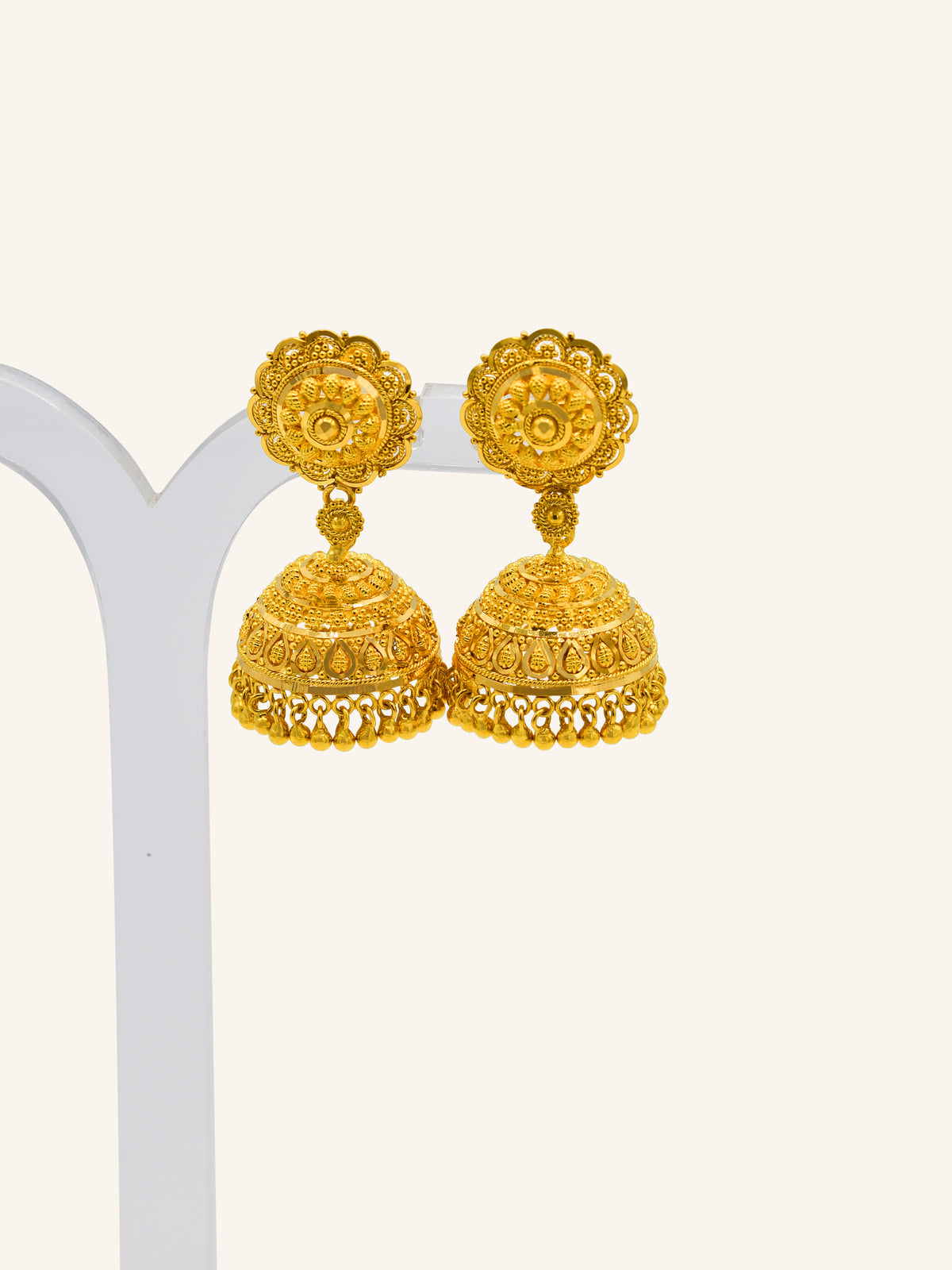 22ct Gold Jhumki Earring 14.54 GMS - Roop Darshan
