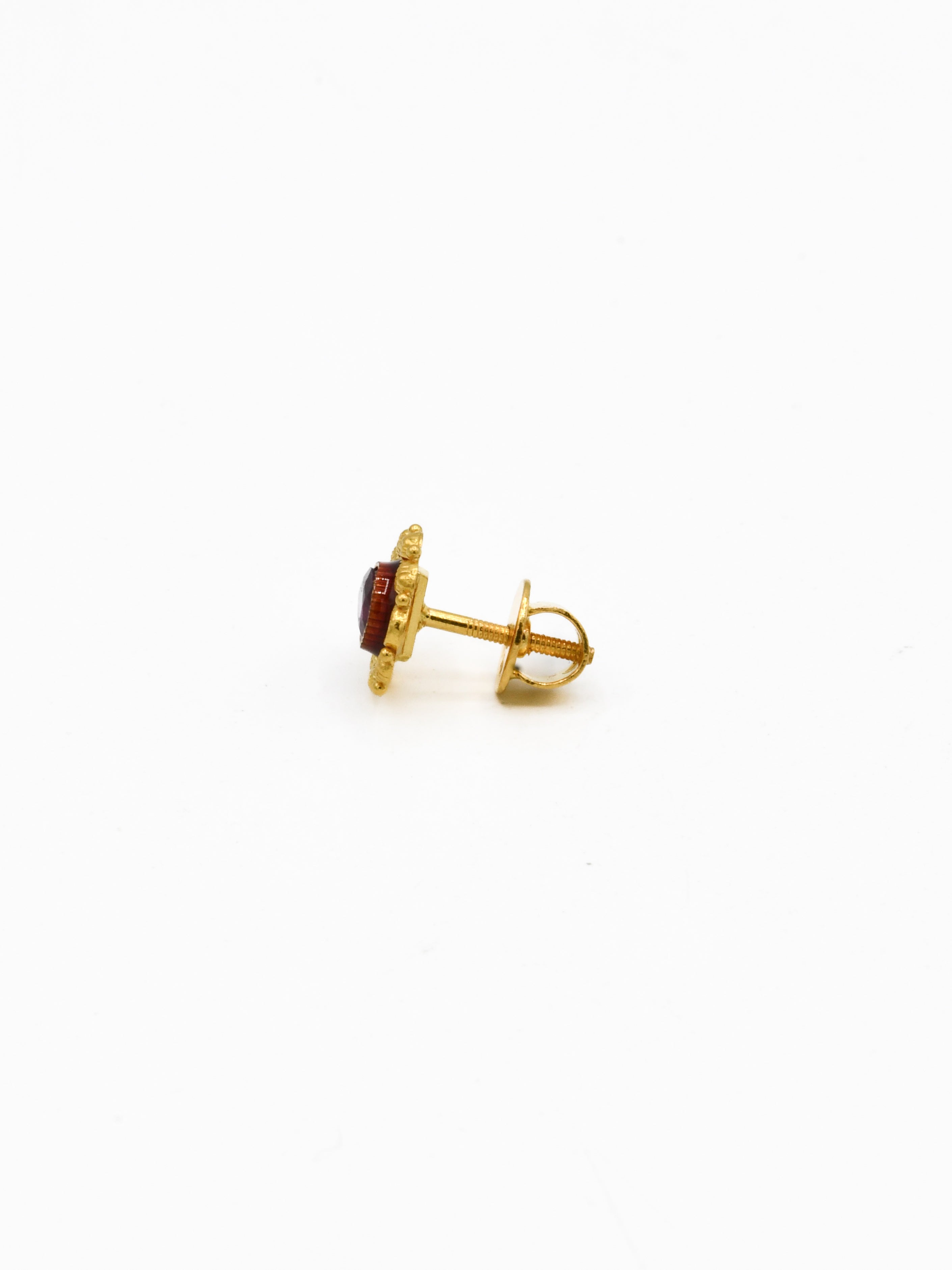 22ct Gold Minakari CZ Stud Earrings - Roop Darshan