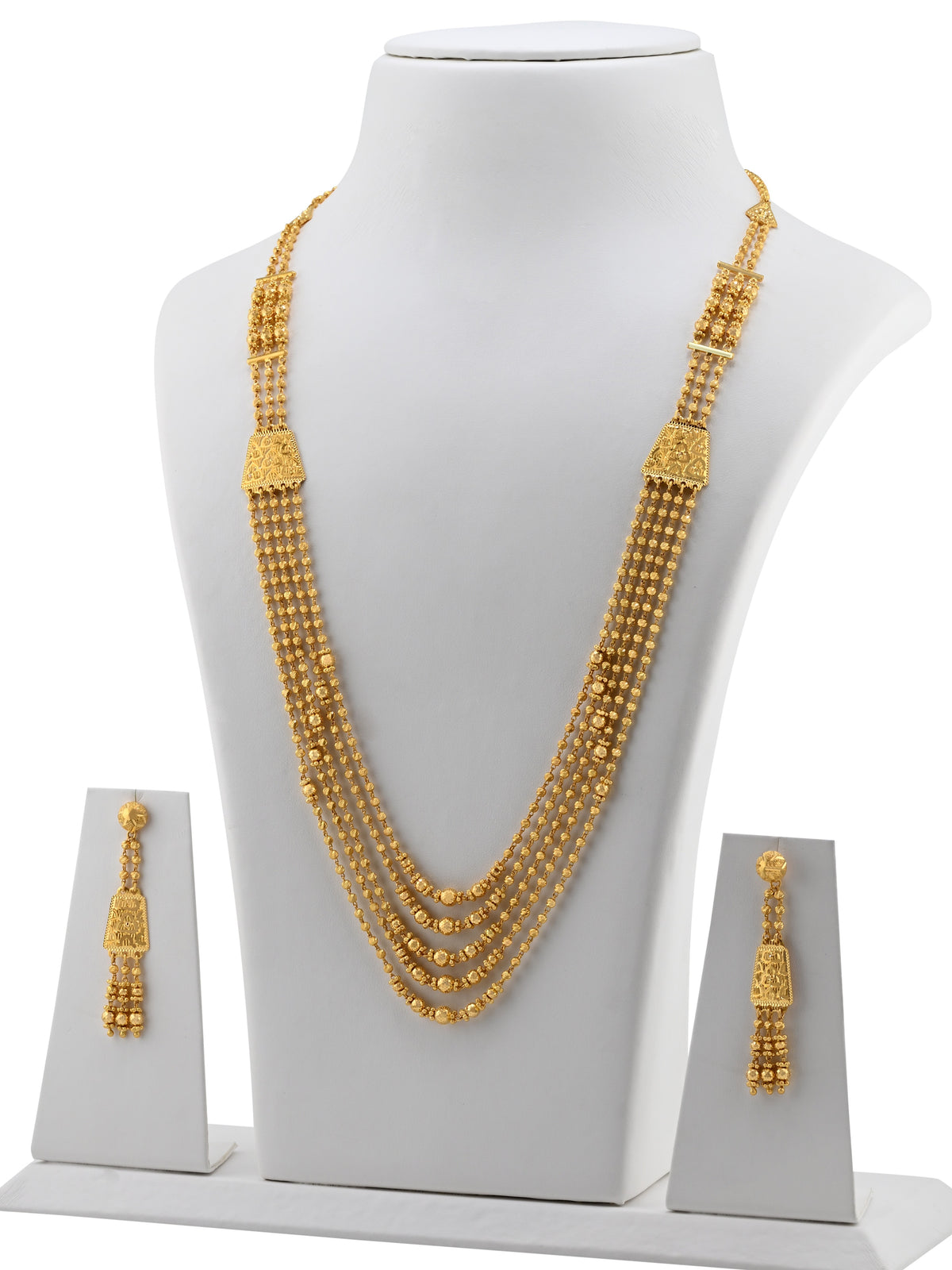 22ct Gold Five Layer Mala Necklace Set
