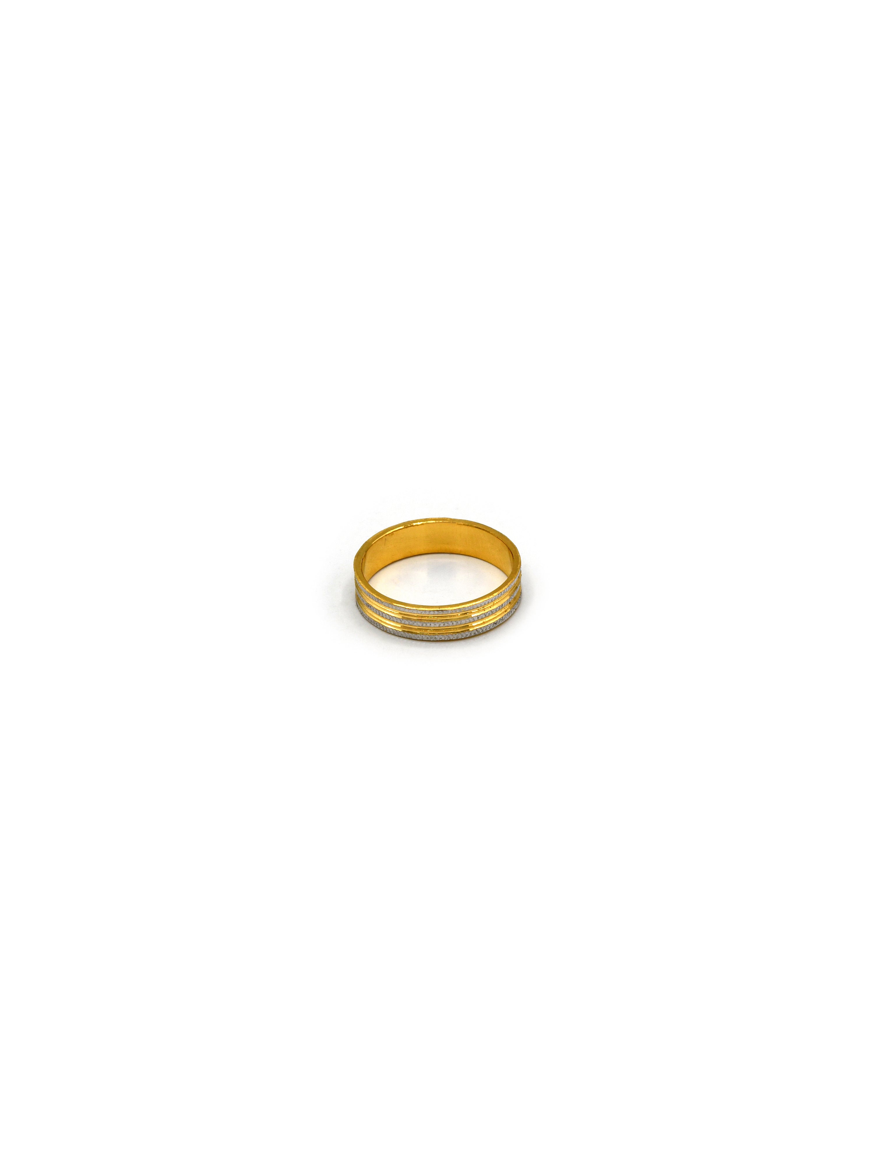 22Ct Gold Two Tone Band Ring - Roop Darshan