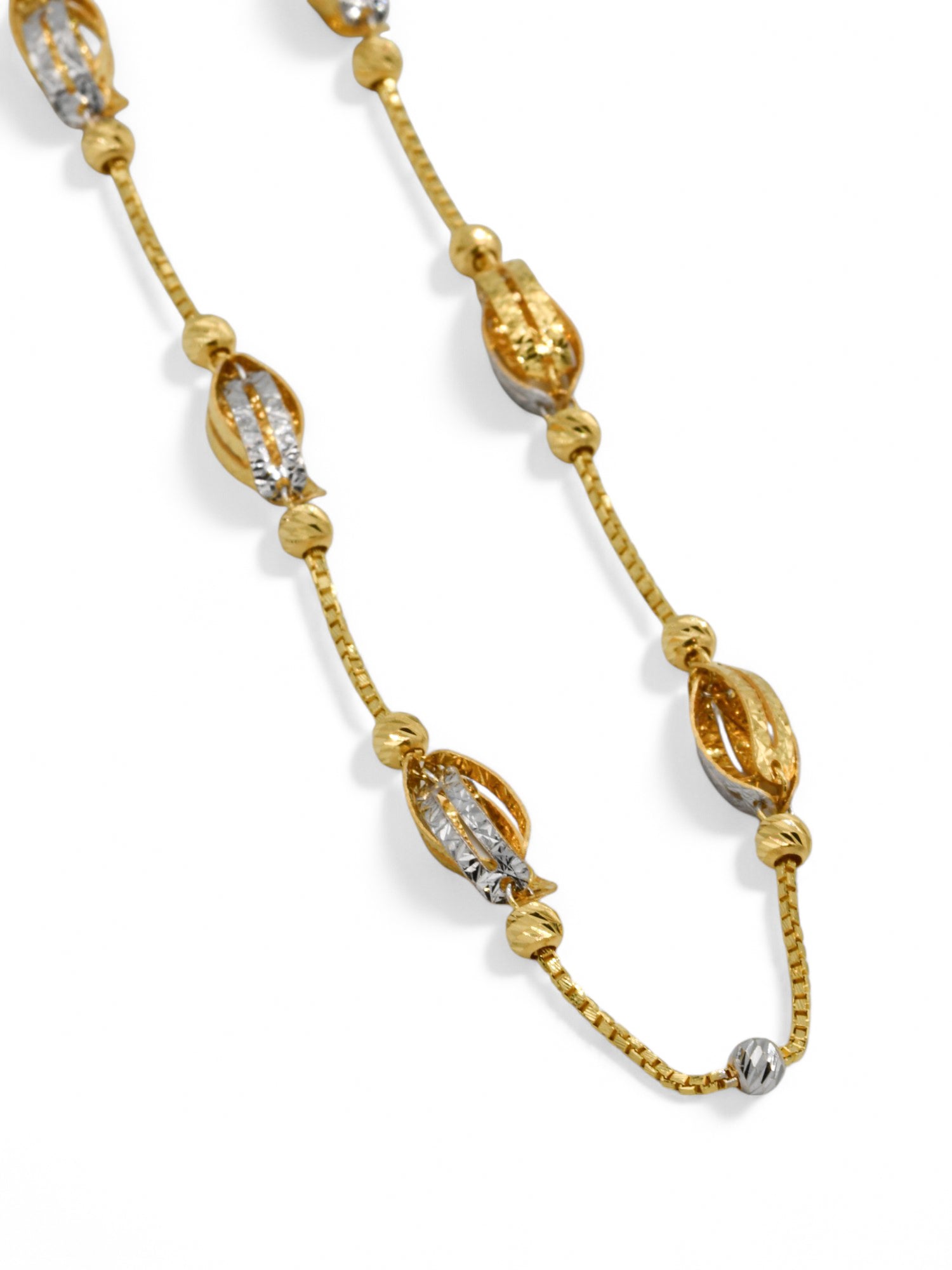 22ct Gold Two Tone Fancy Chain - Roop Darshan