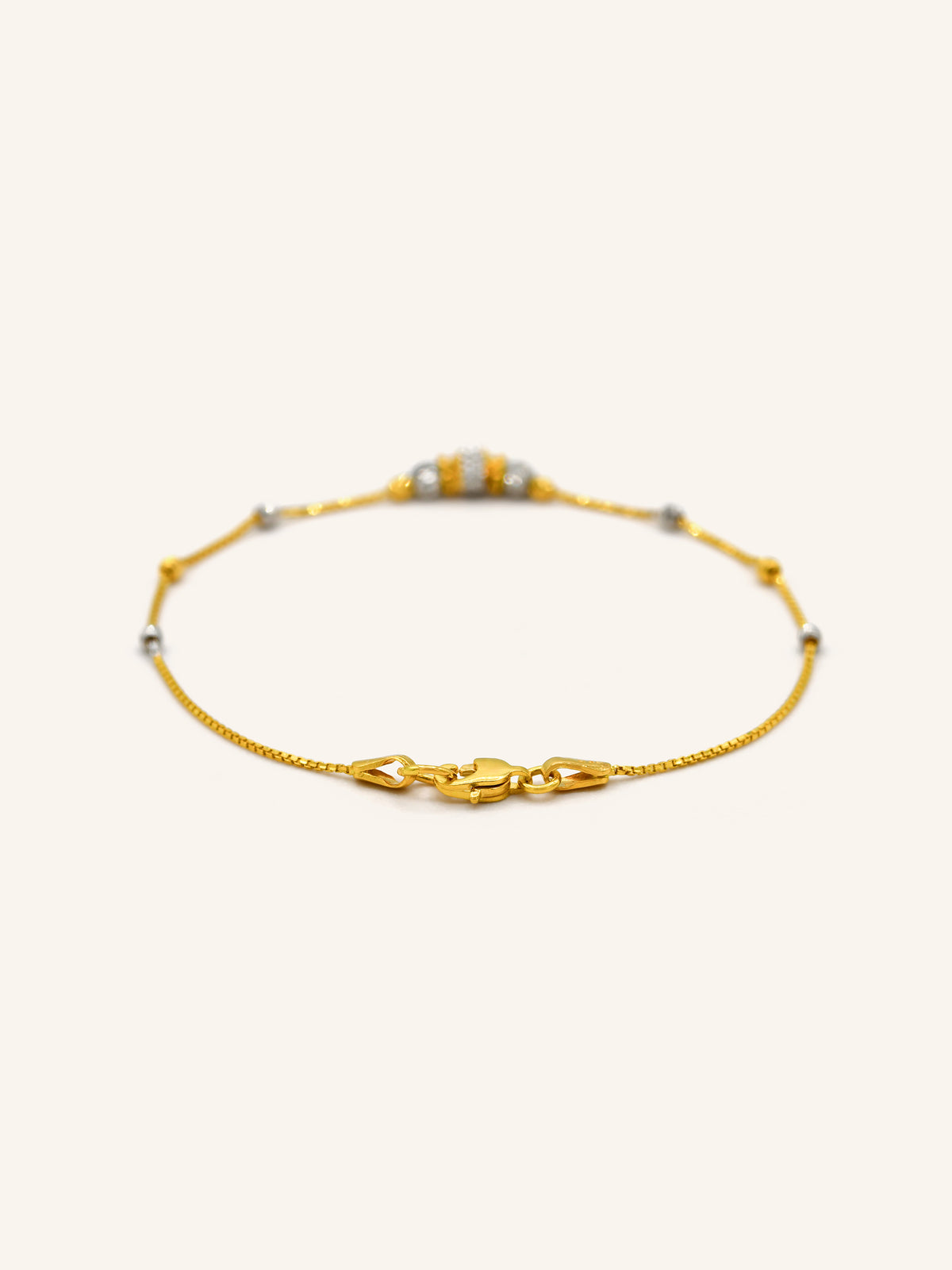 22ct Gold Two Tone Ball Bracelet
