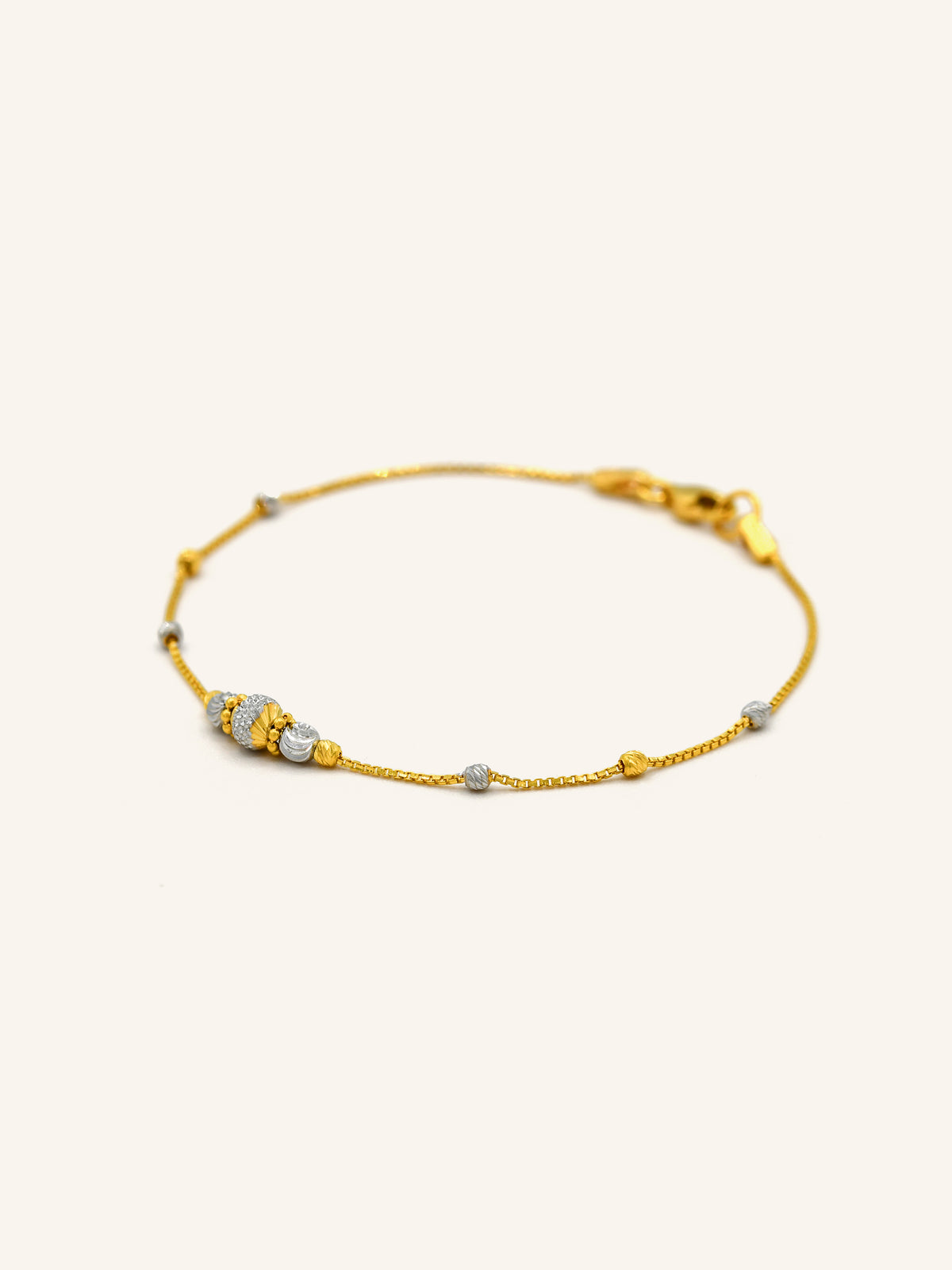 22ct Gold Two Tone Ball Bracelet