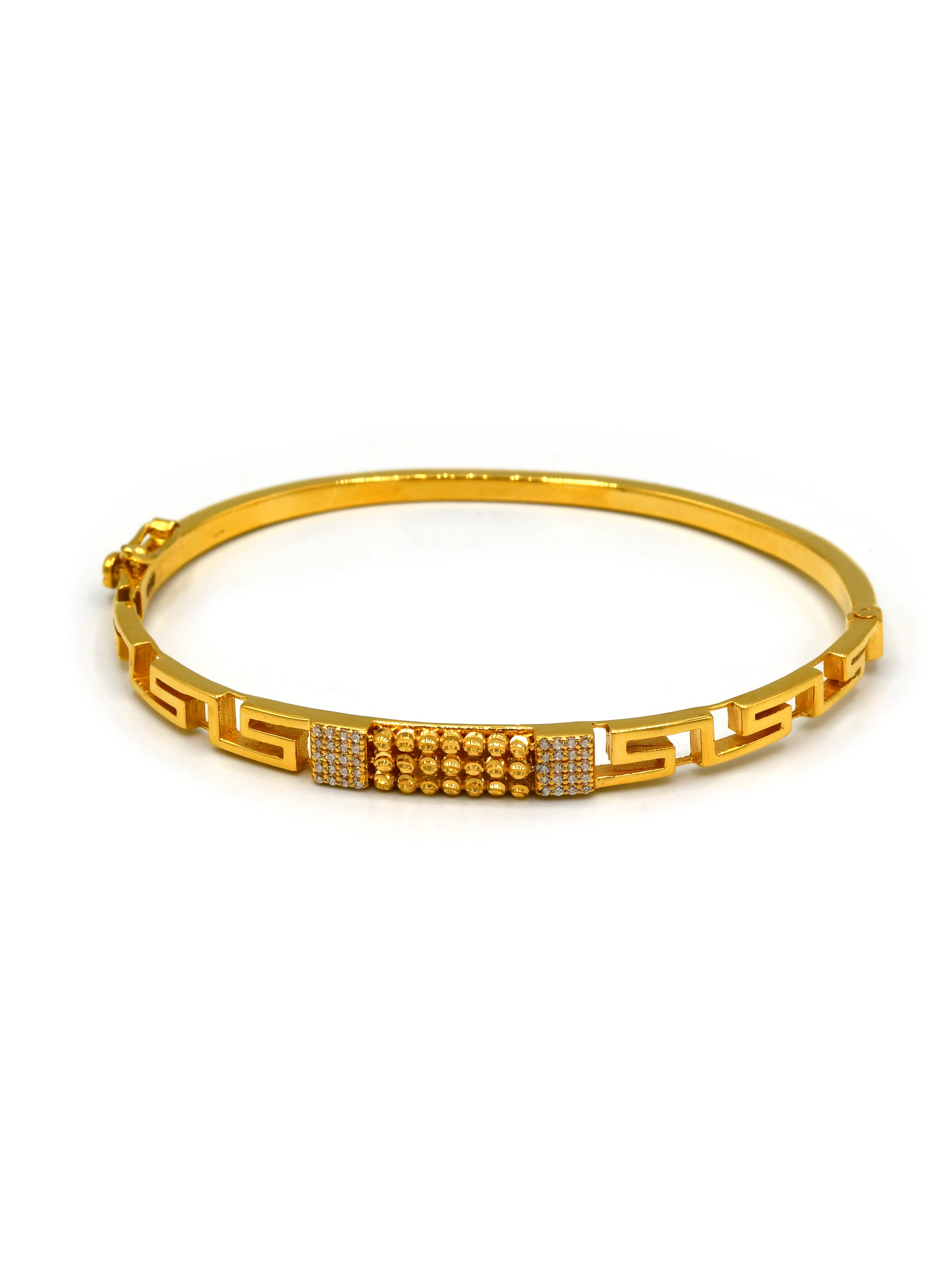 22ct Gold CZ 1 Piece Ladies Bangle - Roop Darshan