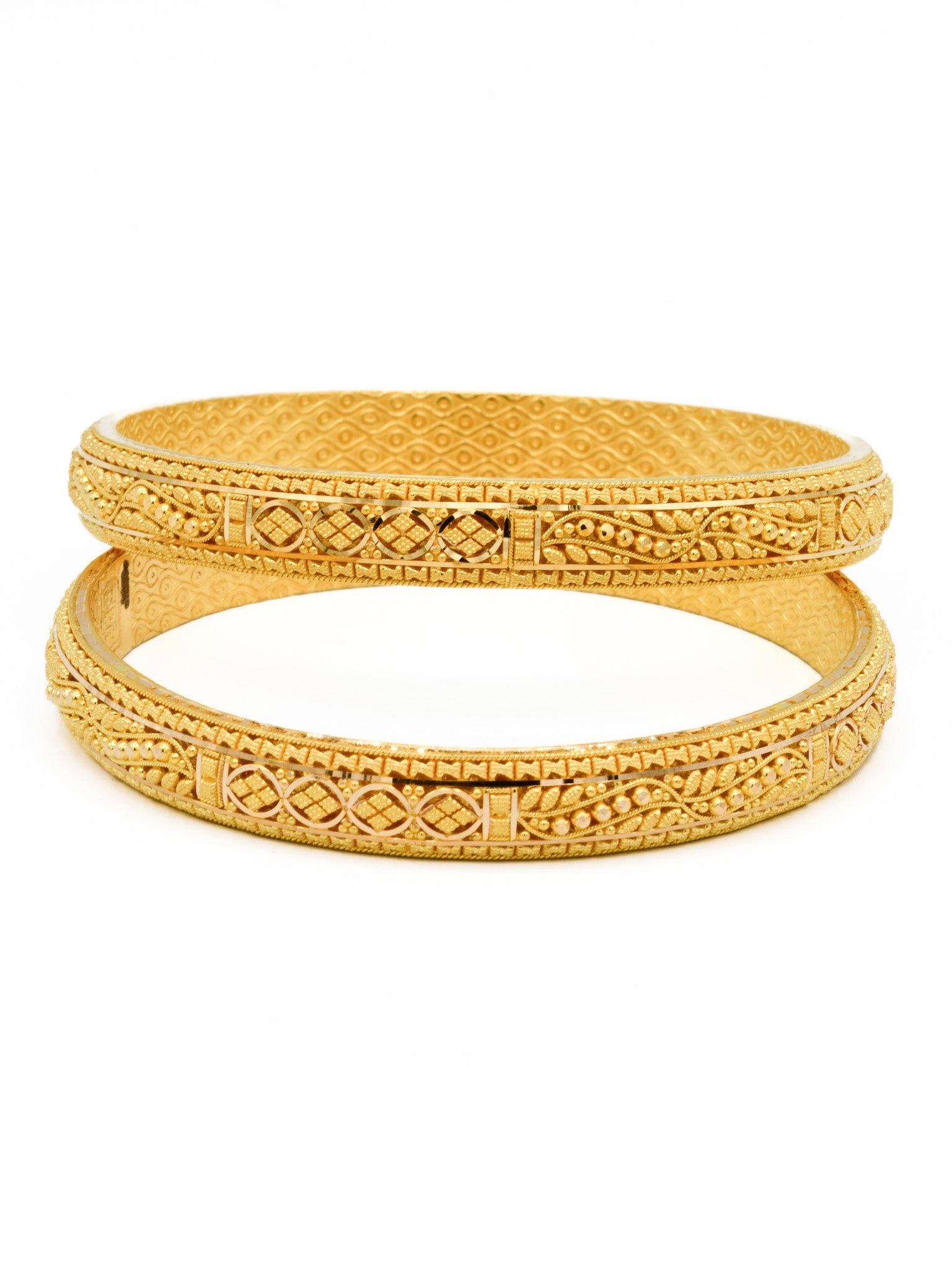 22ct Gold Filigree Pair Bangle - Roop Darshan