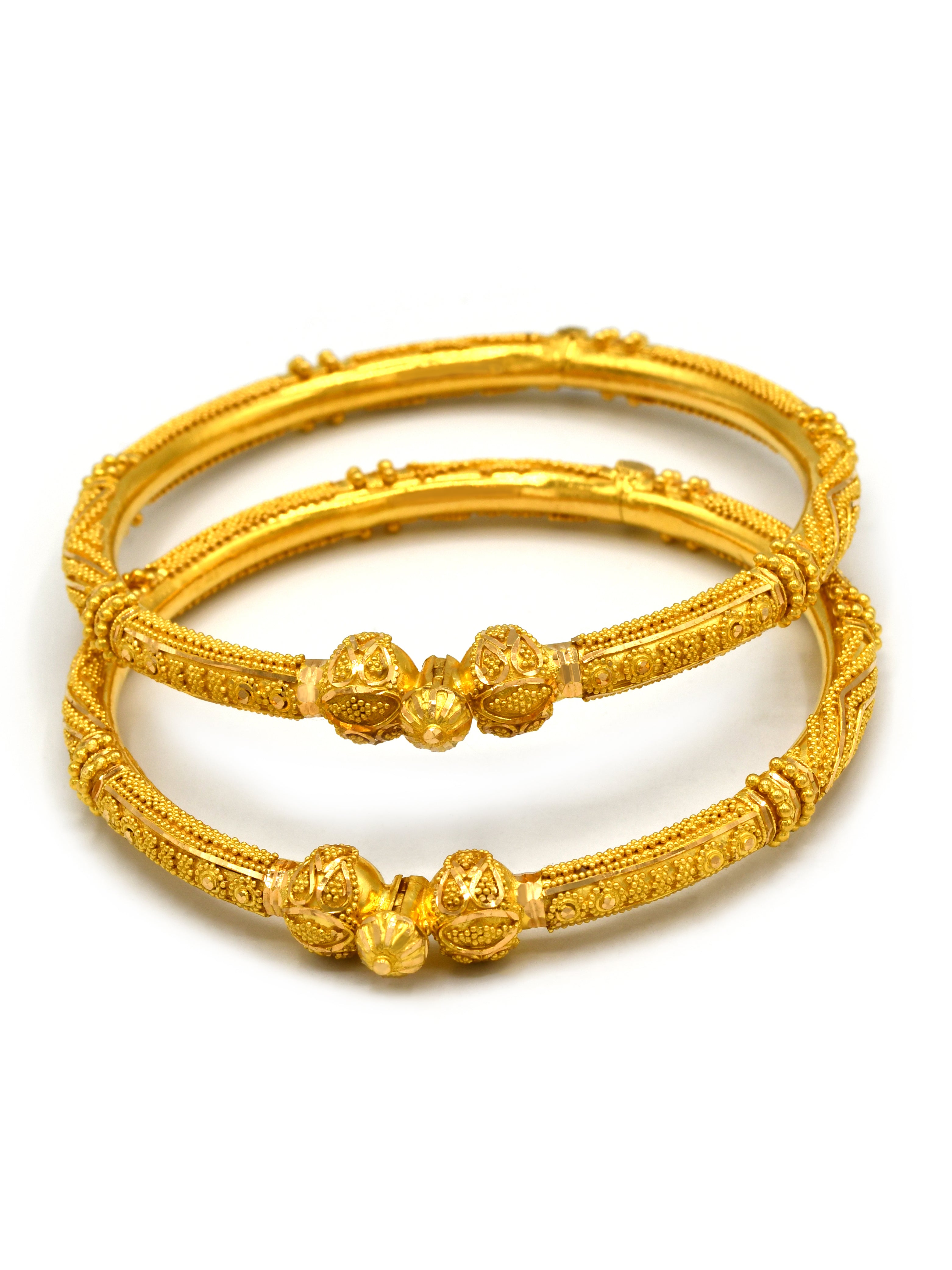 22ct Gold 2 Piece Screw Bangle - Roop Darshan